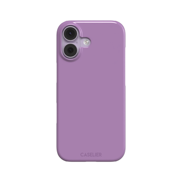 Solid mauve-pink purple phone case in a soft, warm rose-purple tone, phone case by Caselier — snap case, front view