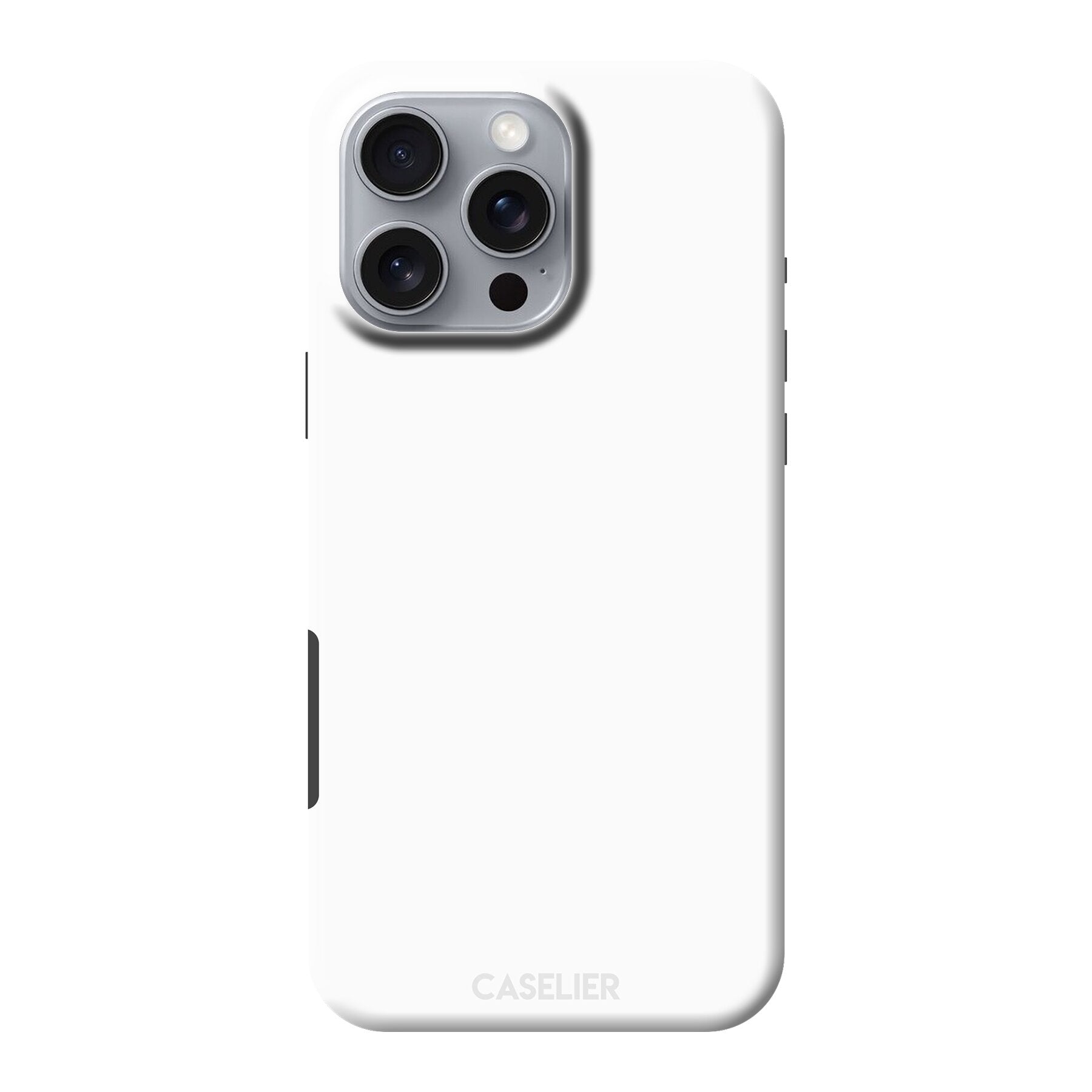 Solid matte white phone case with clean minimal finish on iPhone, phone case by Caselier