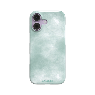 Aqua Green soft mint and teal watercolor phone case, by Caselier — snap case, front view
