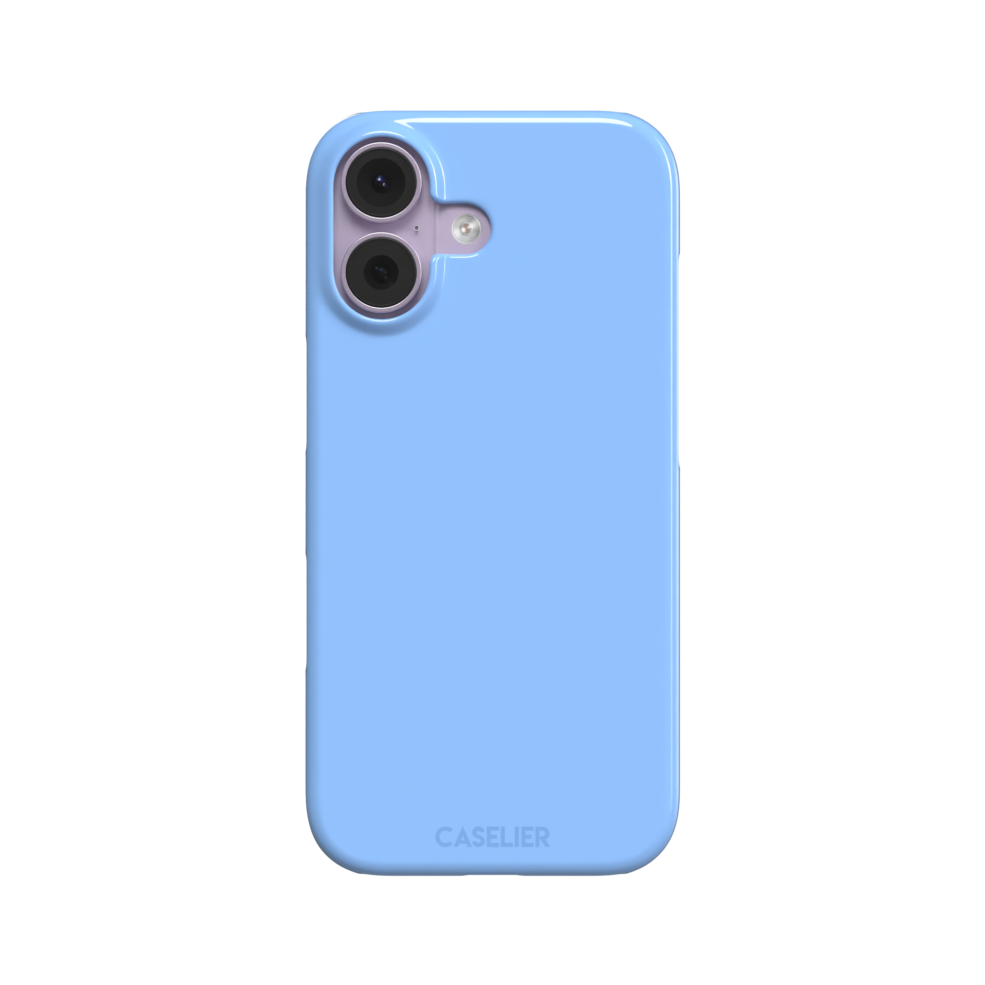 Cornflower blue solid-color phone case with smooth matte finish, phone case by Caselier — snap case, front view
