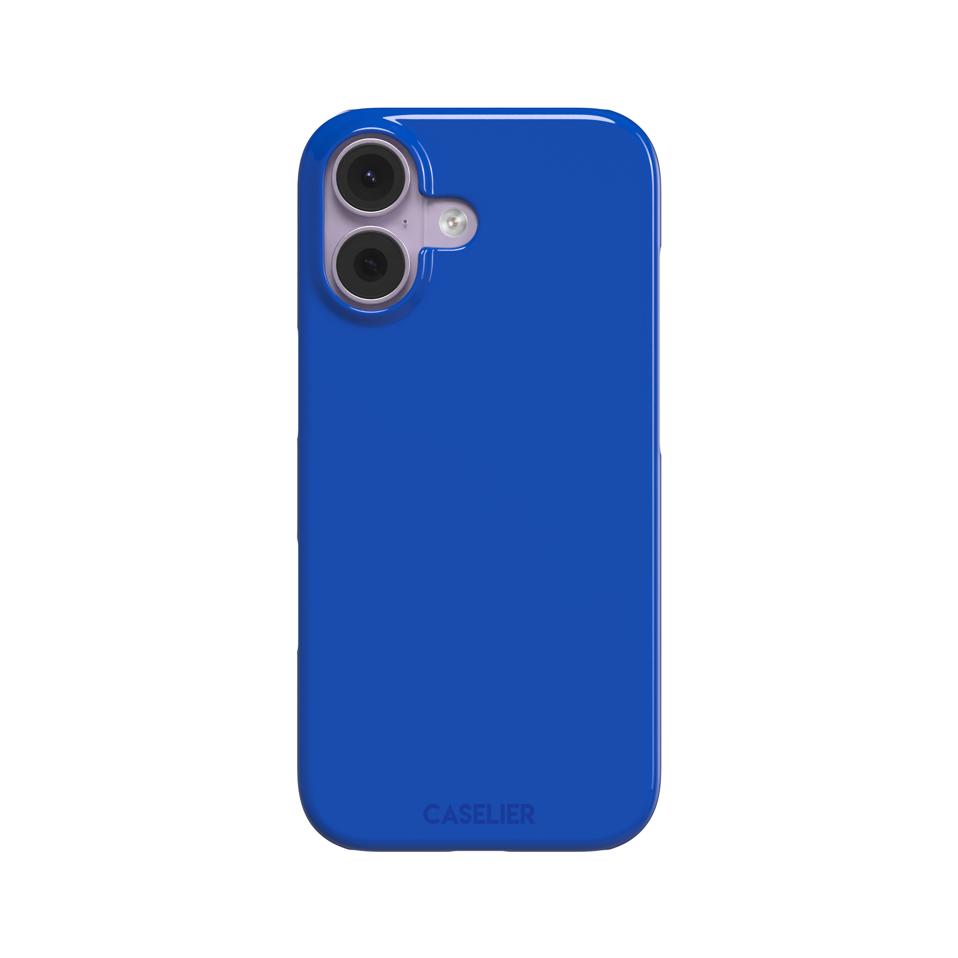Deep royal blue solid-color phone case with smooth matte finish, phone case by Caselier — snap case, front view