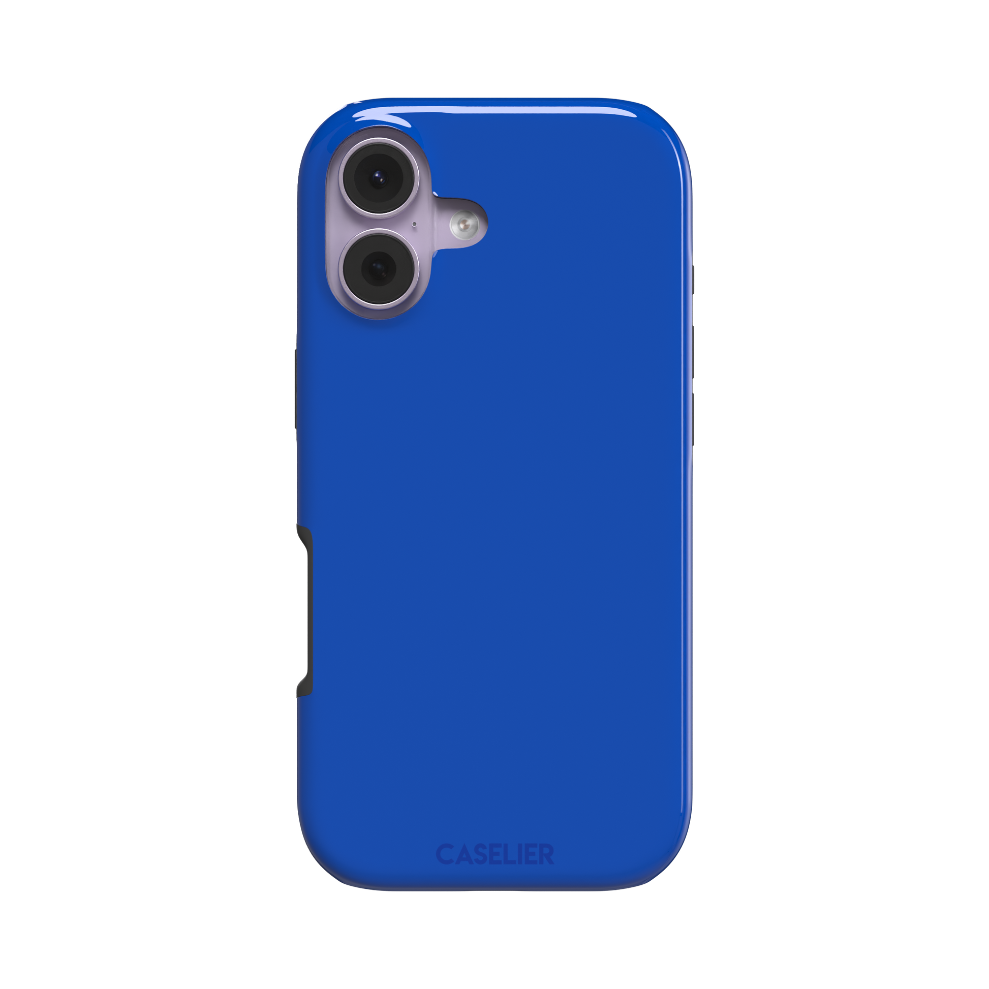 Deep royal blue solid-color phone case with smooth matte finish, phone case by Caselier — tough case, front view