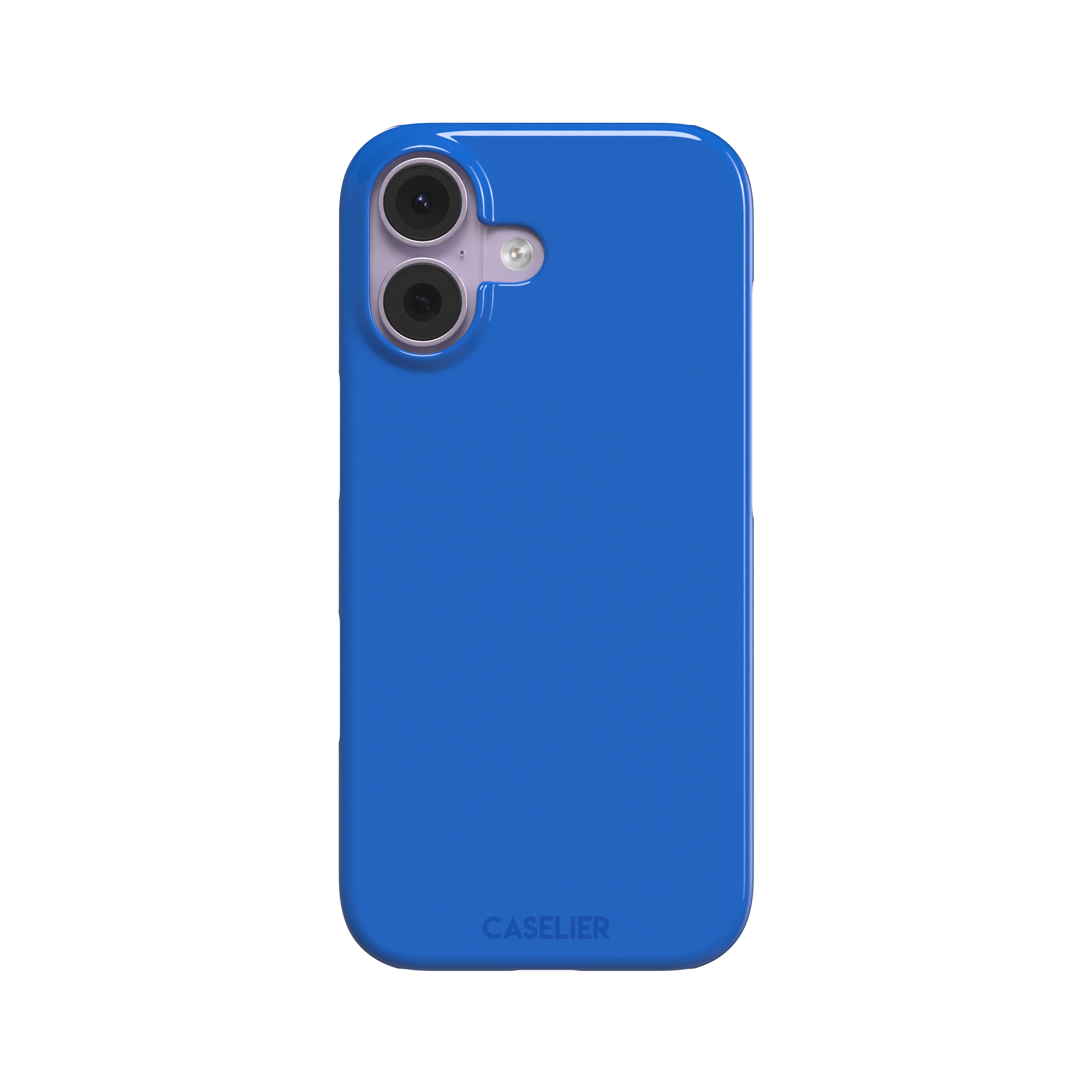 Vivid cobalt blue solid-color phone case with smooth matte finish, front view, phone case by Caselier — snap case, front view