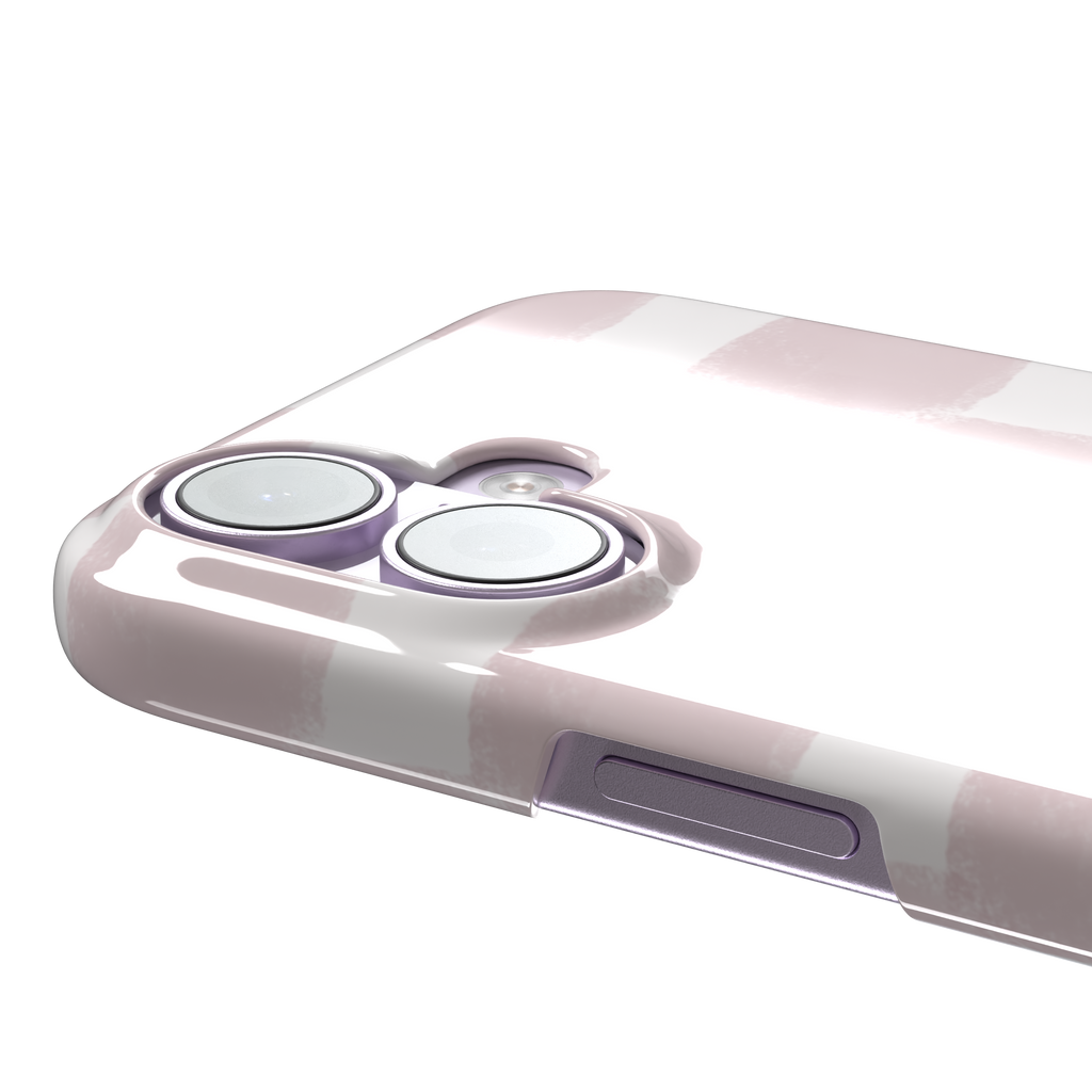 Bricks phone case in dusty pink and white hand-painted checkerboard pattern, phone case by Caselier — snap case, volume buttons detail