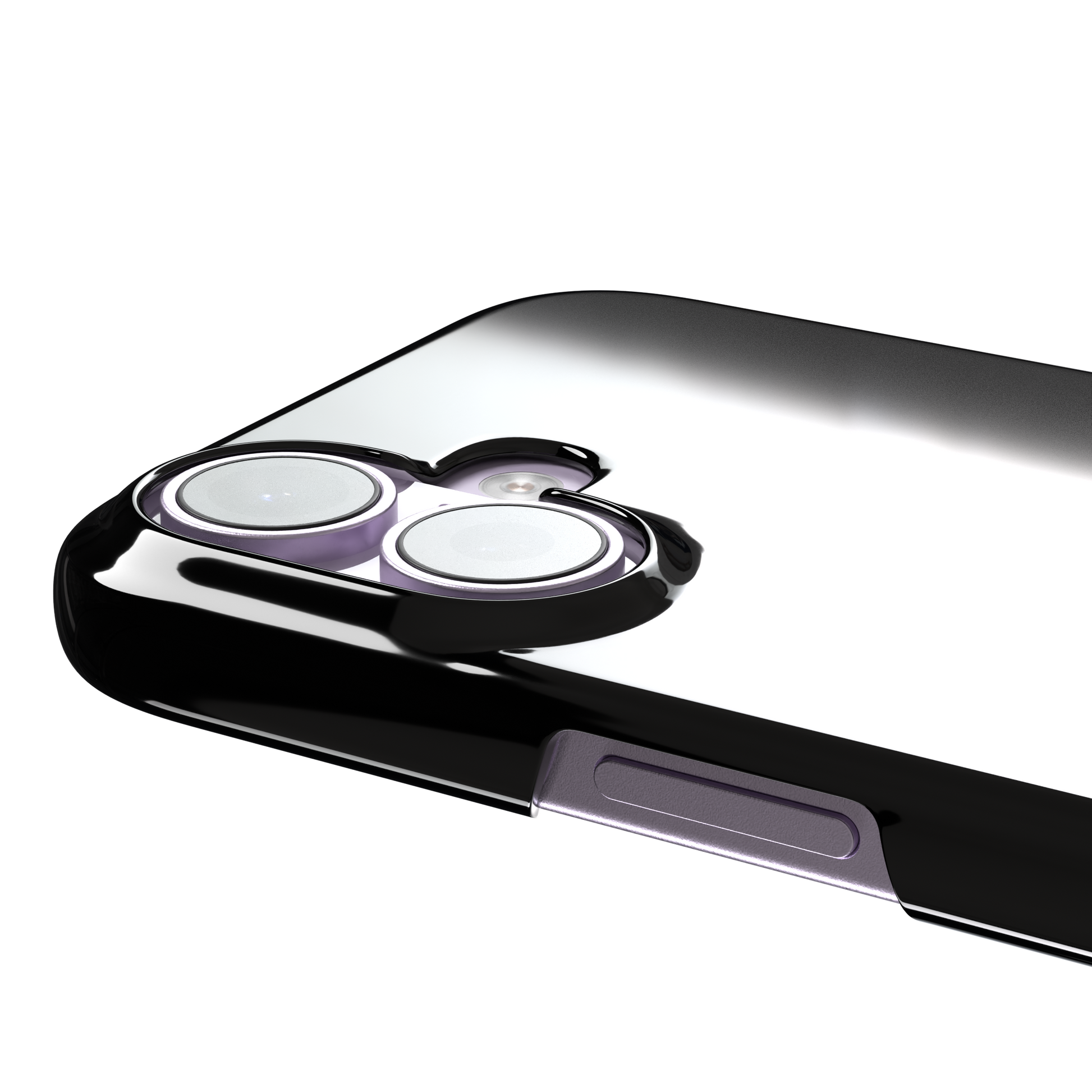 Cute Demon black phone case showing only the red horned devil silhouette at the bottom without text, phone case by Caselier — snap case, volume buttons detail