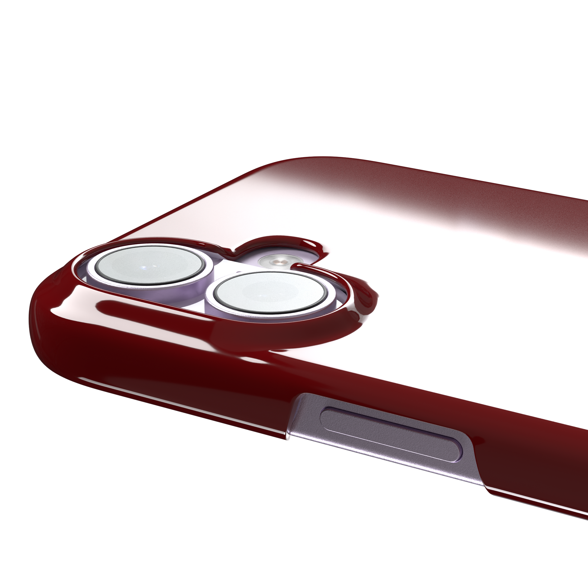 Cute Demon red phone case showing only the black horned devil silhouette at the bottom without text, phone case by Caselier — snap case, volume buttons detail