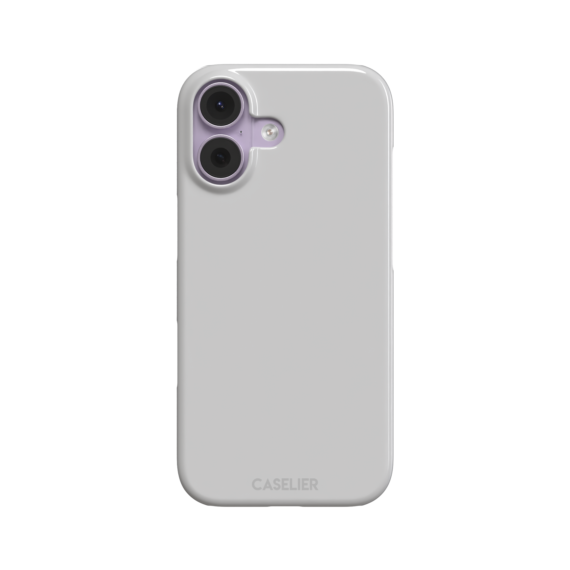 Solid mid-tone grey phone case with minimal matte finish on iPhone, phone case by Caselier — snap case, front view