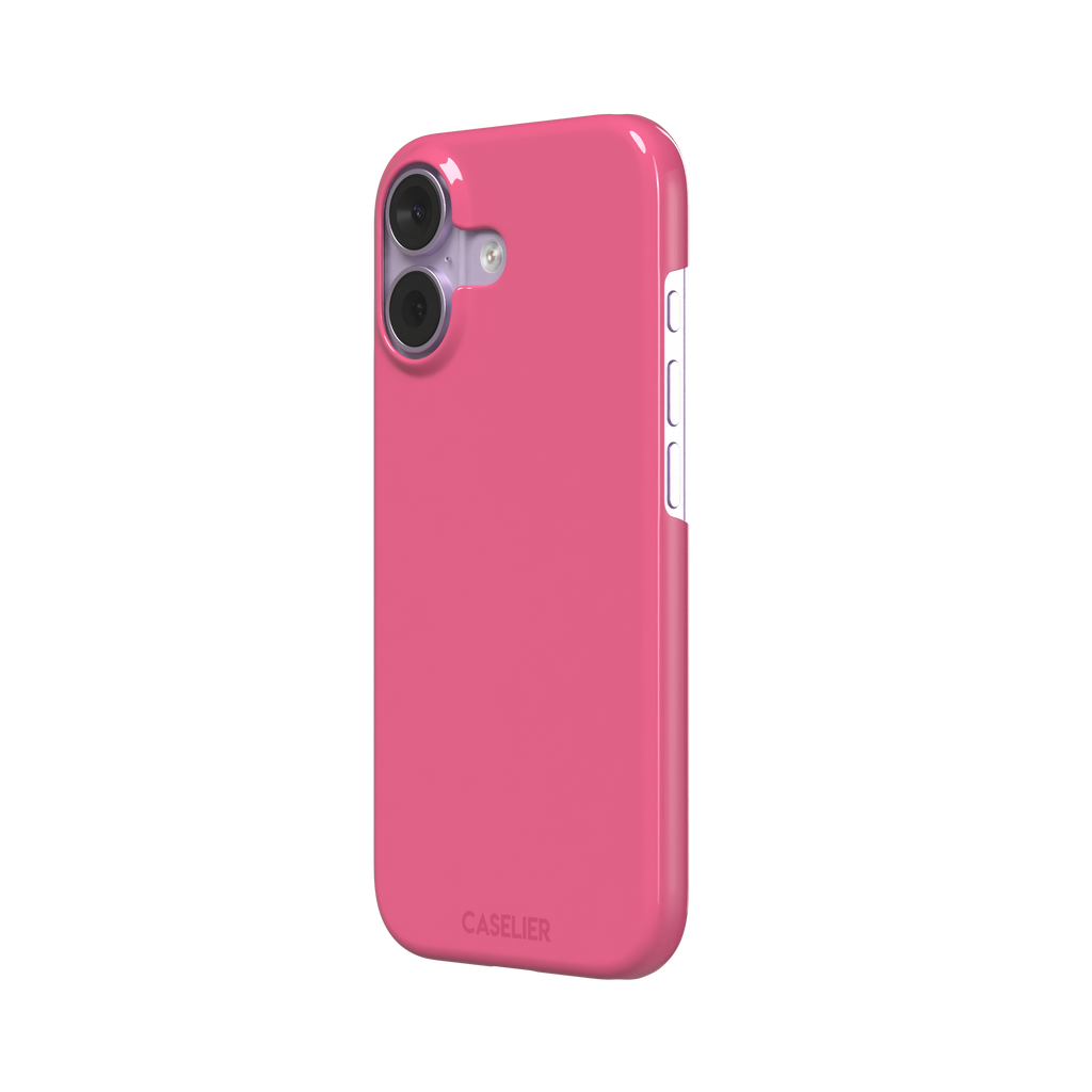 Solid mid-pink matte phone case, medium pink tone variant, phone case by Caselier — snap case, right view