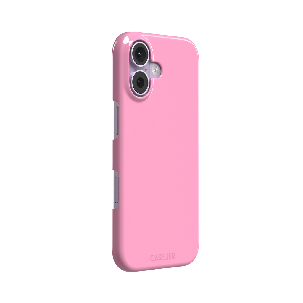 Solid blush pink matte phone case, primary product shot, phone case by Caselier — snap case, left view