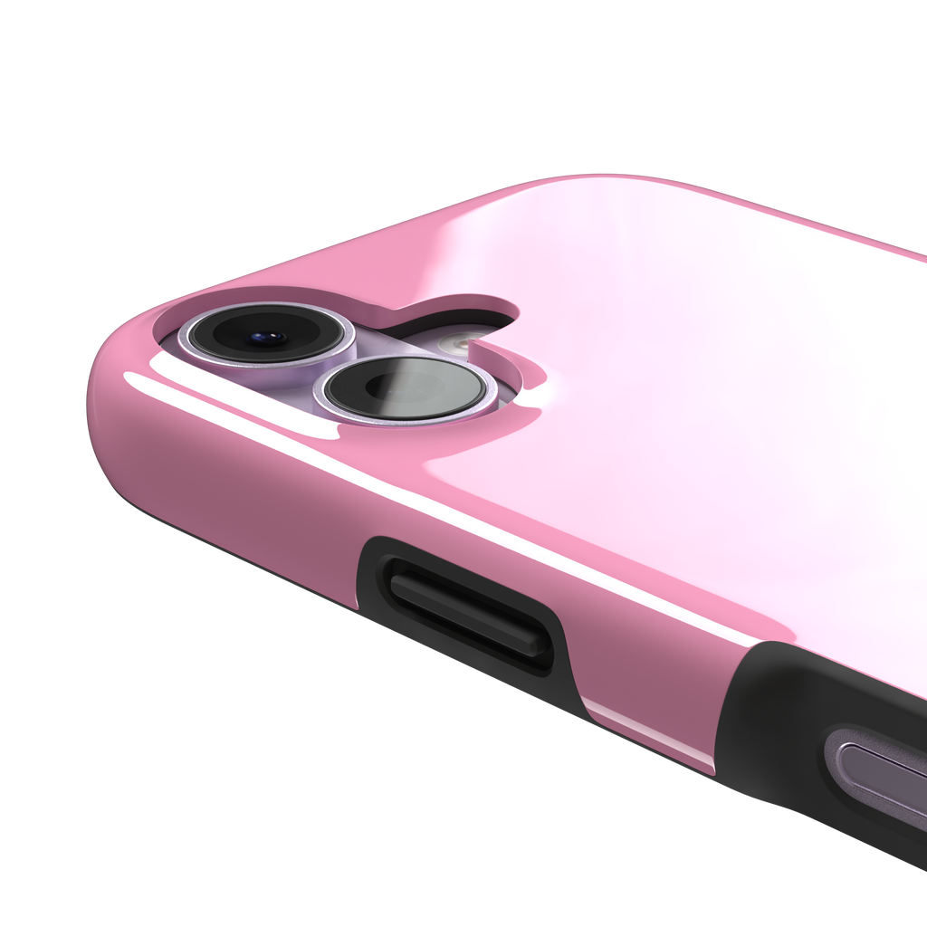 Solid blush pink matte phone case, primary product shot, phone case by Caselier — tough case, volume buttons detail