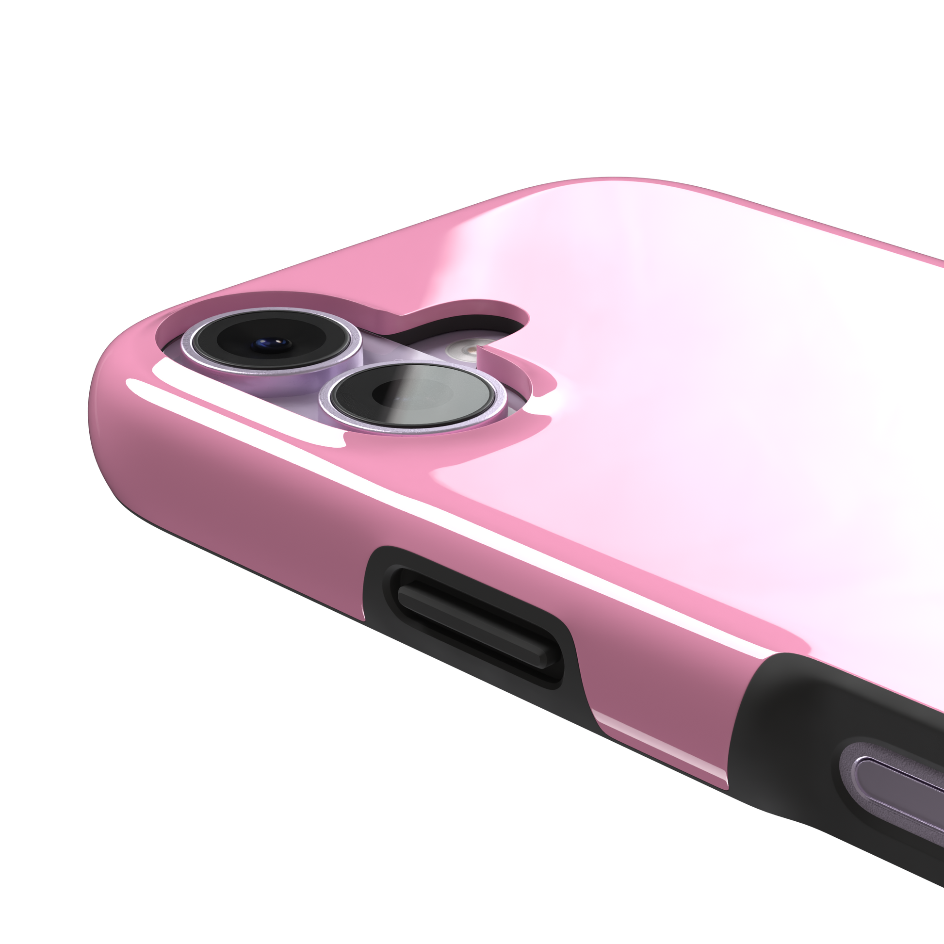 Solid blush pink matte phone case, primary product shot, phone case by Caselier — tough case, volume buttons detail