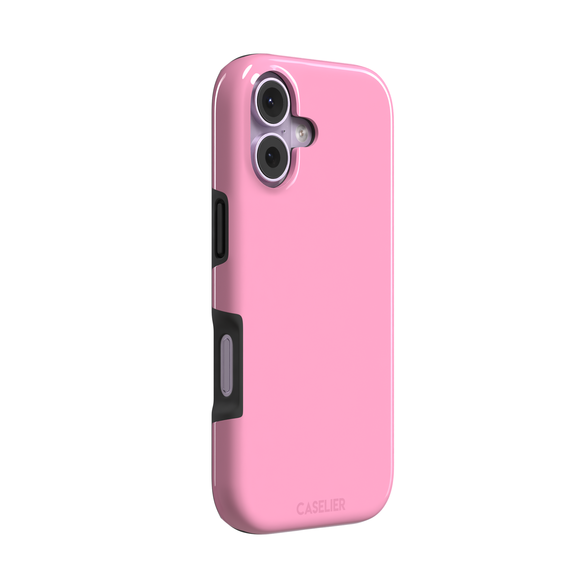 Solid blush pink matte phone case, primary product shot, phone case by Caselier — tough case, left view