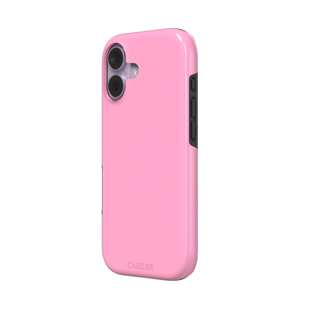 Solid blush pink matte phone case, primary product shot, phone case by Caselier — tough case, right view
