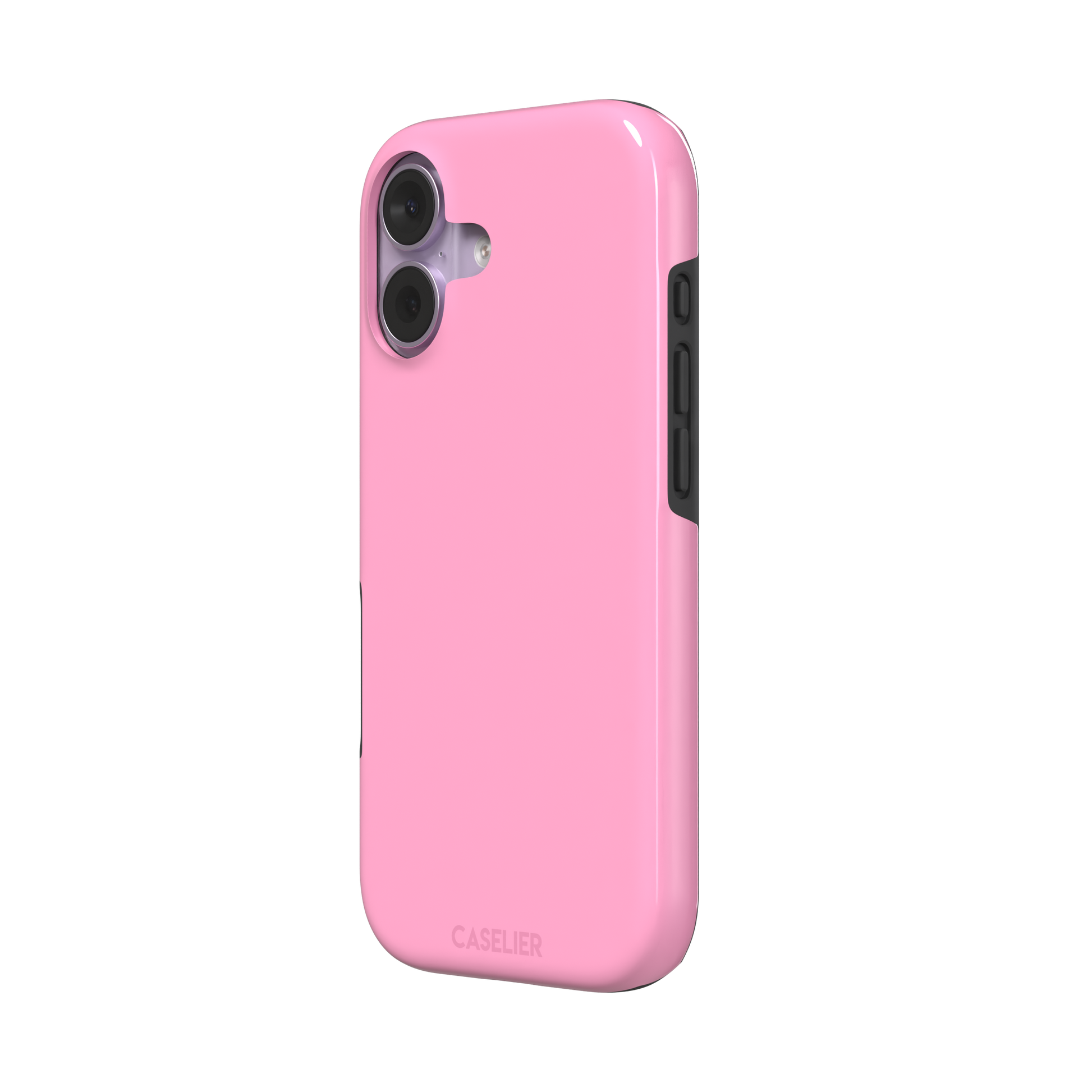 Solid blush pink matte phone case, primary product shot, phone case by Caselier — tough case, right view