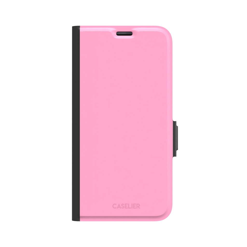 Solid blush pink matte phone case, primary product shot, phone case by Caselier — wallet case, front view
