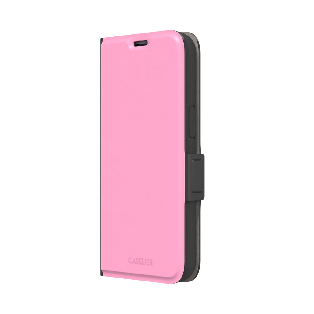Solid blush pink matte phone case, primary product shot, phone case by Caselier — wallet case, right view