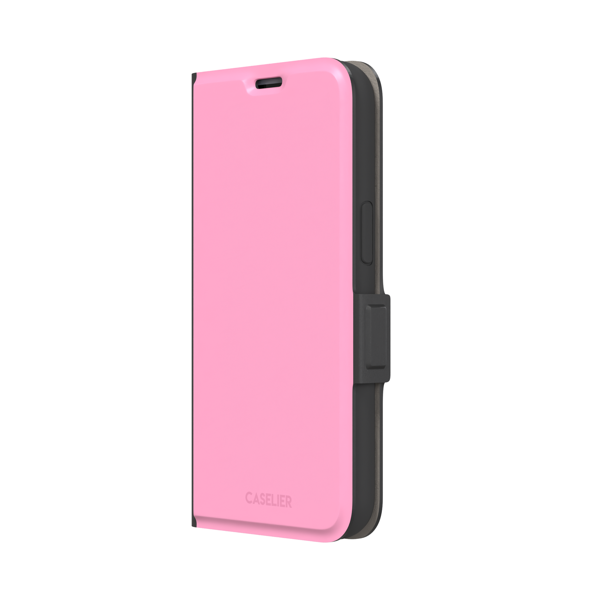 Solid blush pink matte phone case, primary product shot, phone case by Caselier — wallet case, right view