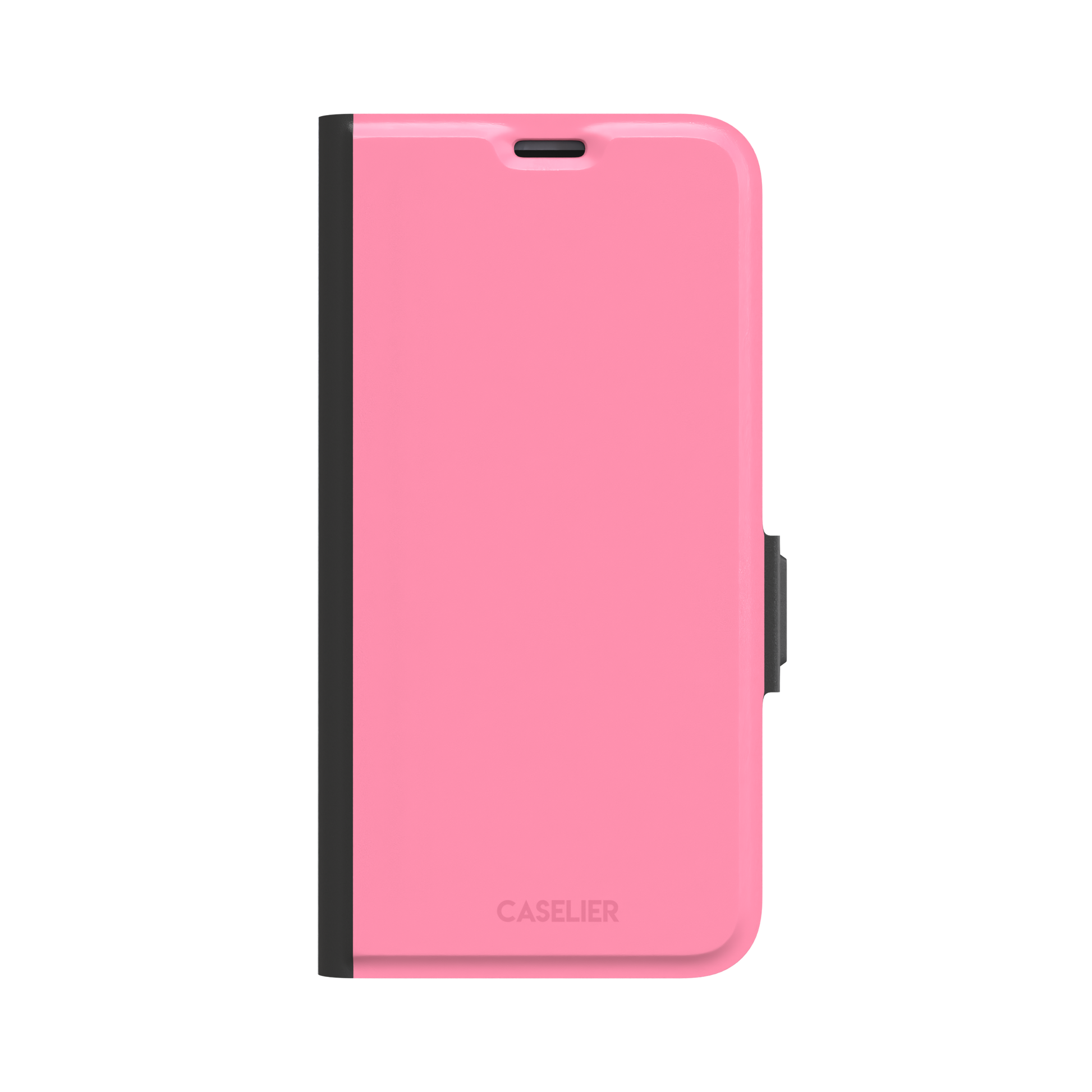 Solid light pink matte phone case, pale rose tone variant, phone case by Caselier — wallet case, front view