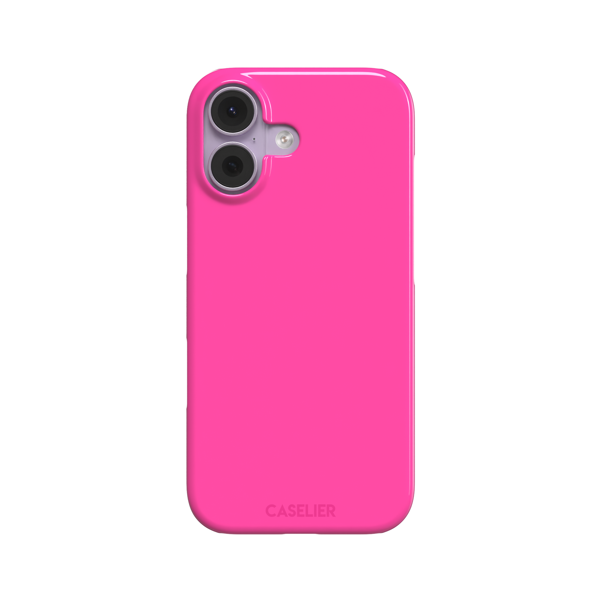 Solid hot pink matte phone case, vivid magenta-pink shade variant, phone case by Caselier — snap case, front view