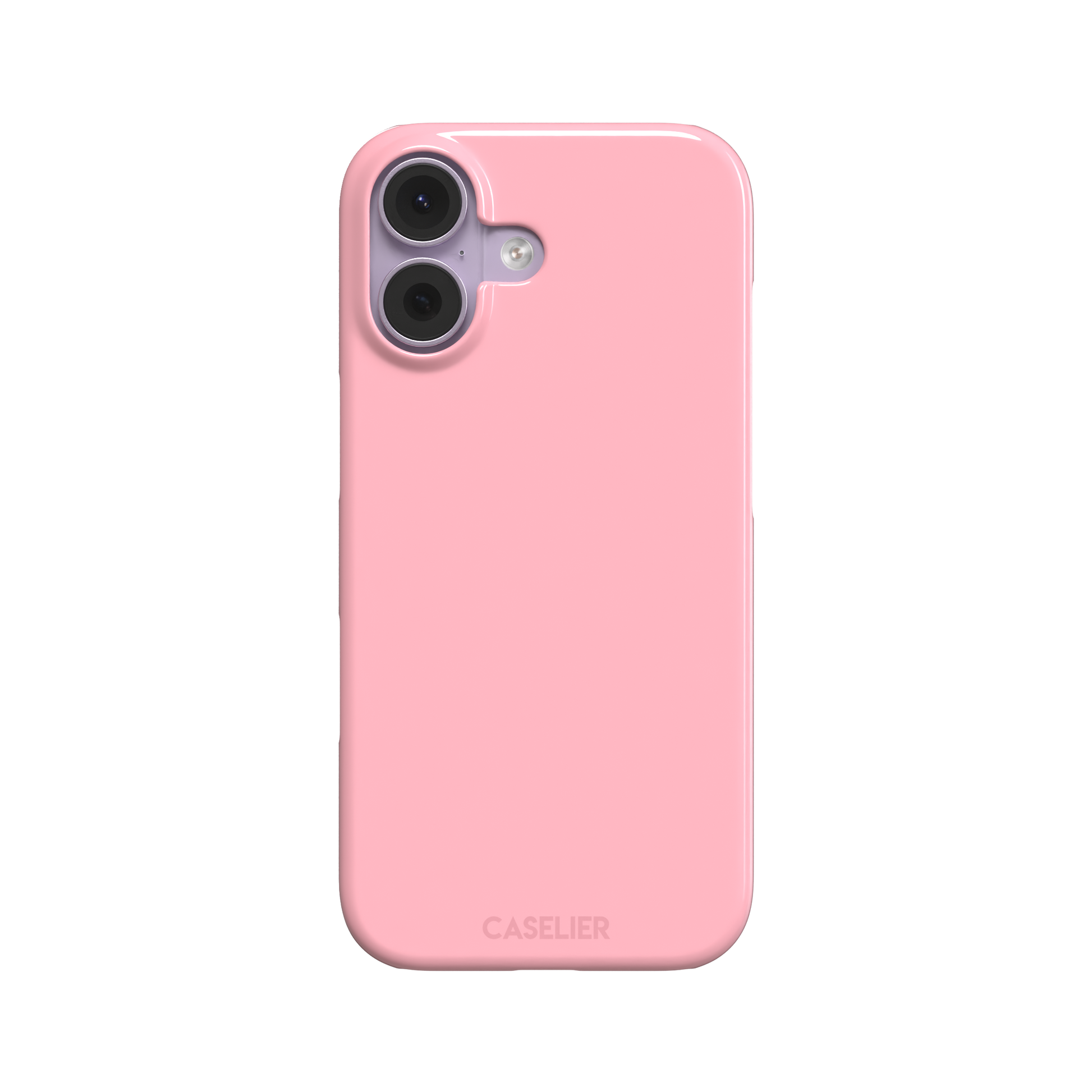 Solid blush pink matte phone case, second front view angle, phone case by Caselier — snap case, front view