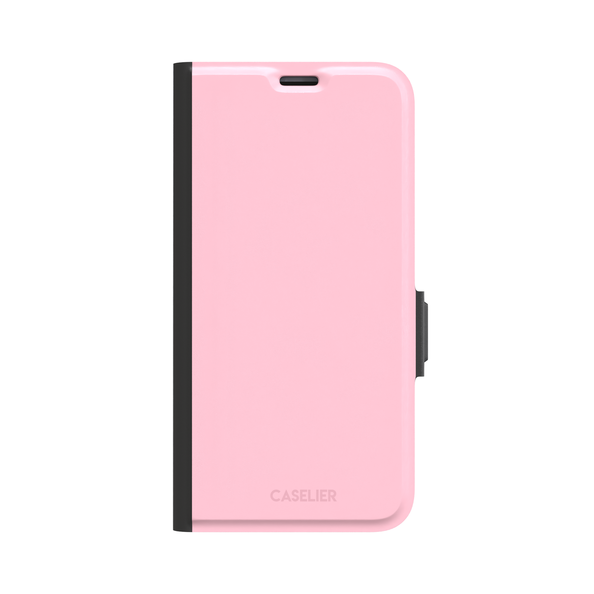 Solid blush pink matte phone case, front view variant, phone case by Caselier — wallet case, front view