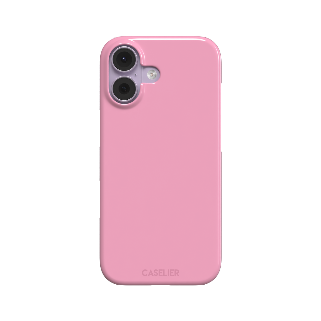 Solid soft pink matte phone case, additional front view, phone case by Caselier — snap case, front view