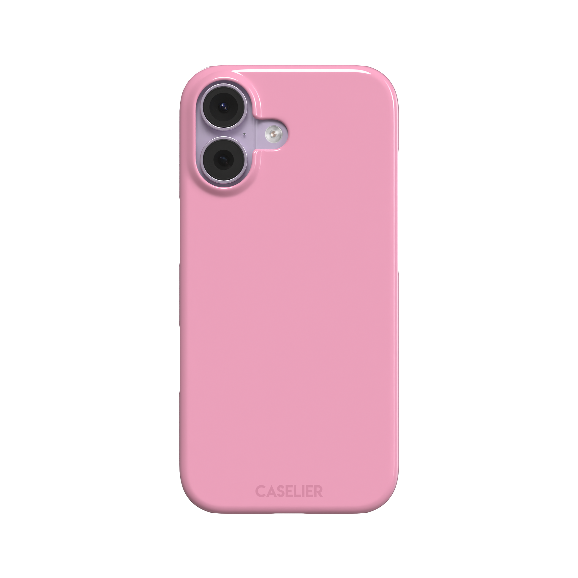 Solid soft pink matte phone case, additional front view, phone case by Caselier — snap case, front view