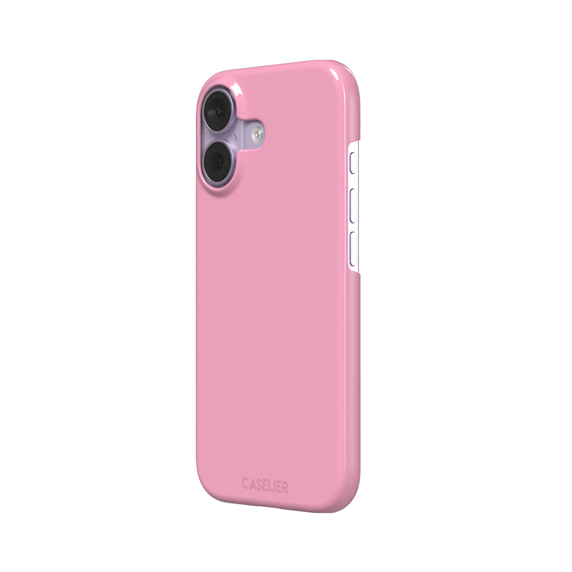 Solid soft pink matte phone case, additional front view, phone case by Caselier — snap case, right view