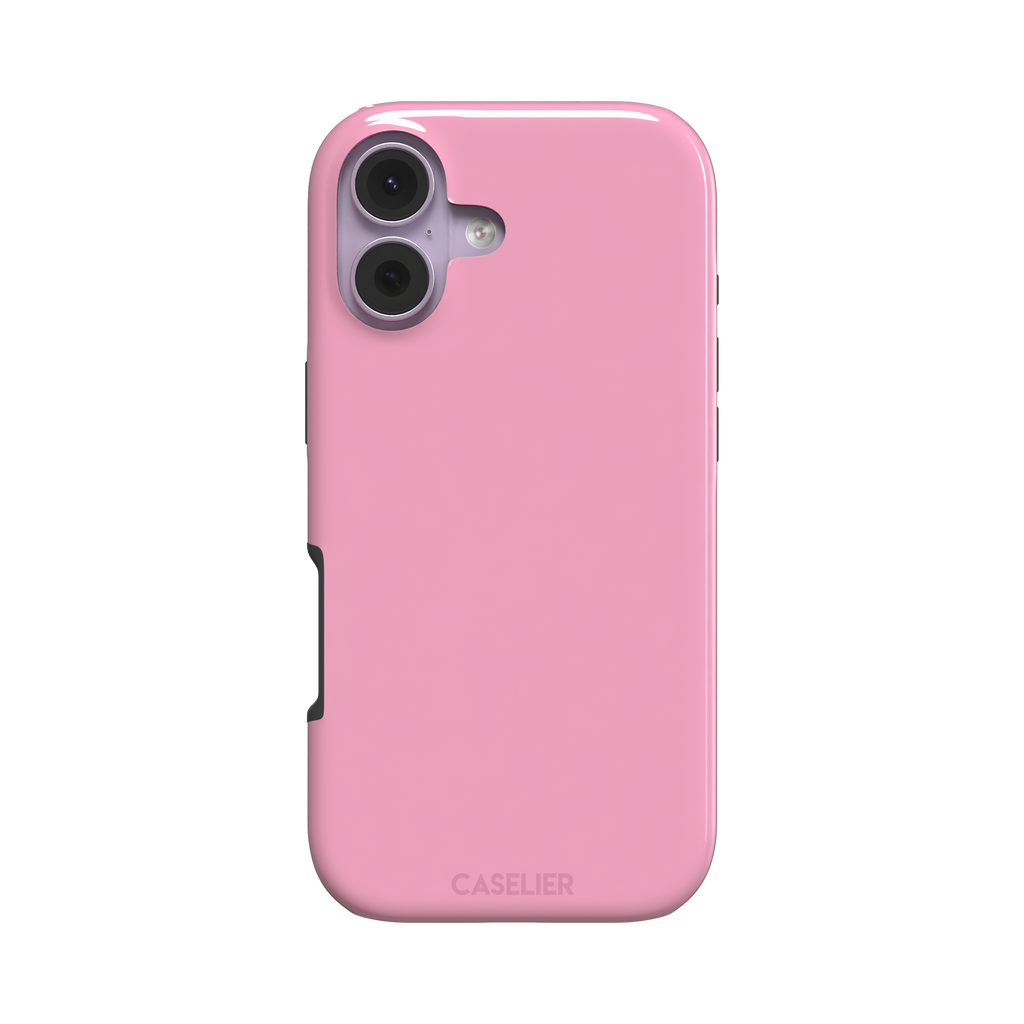 Solid soft pink matte phone case, additional front view, phone case by Caselier — tough case, front view