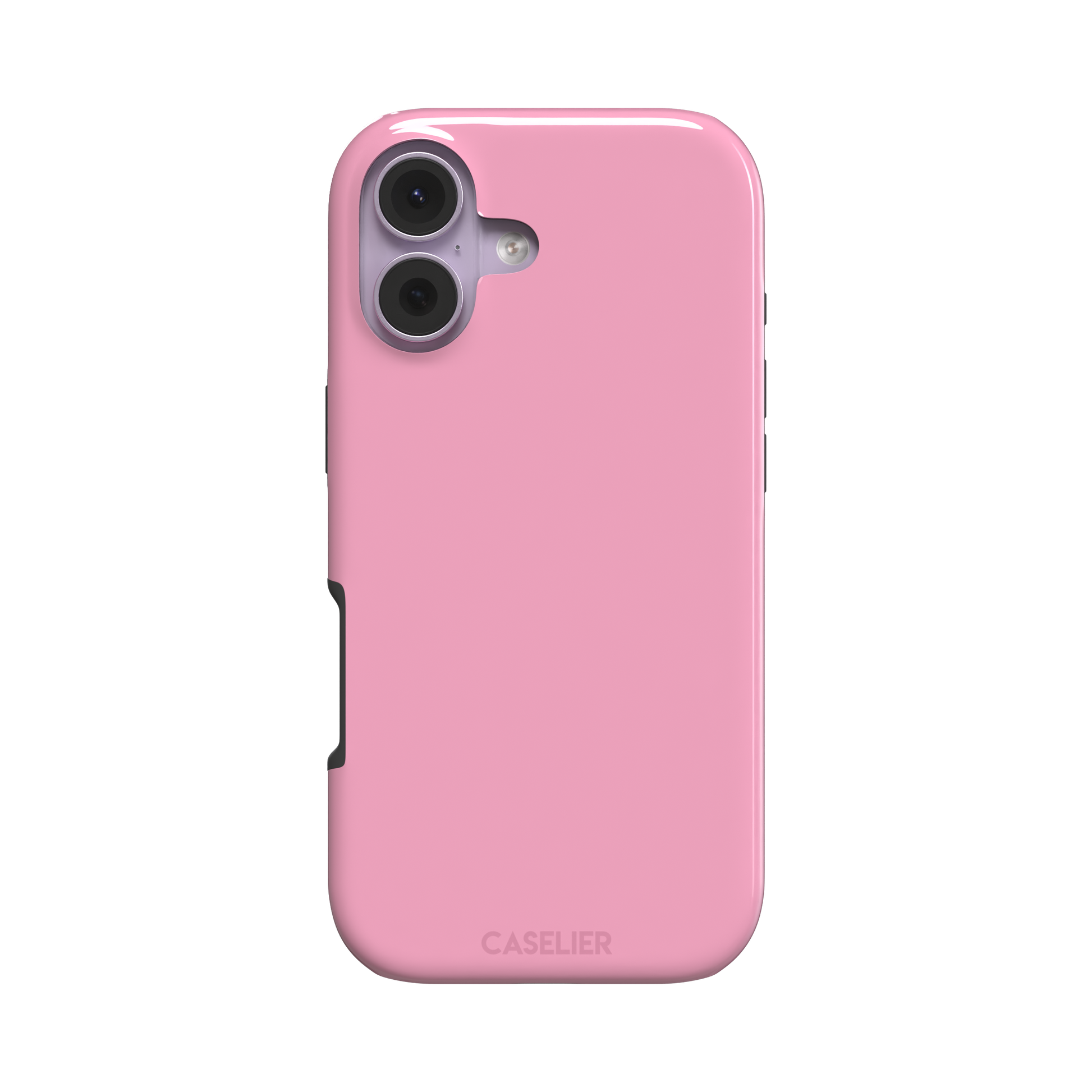Solid soft pink matte phone case, additional front view, phone case by Caselier — tough case, front view
