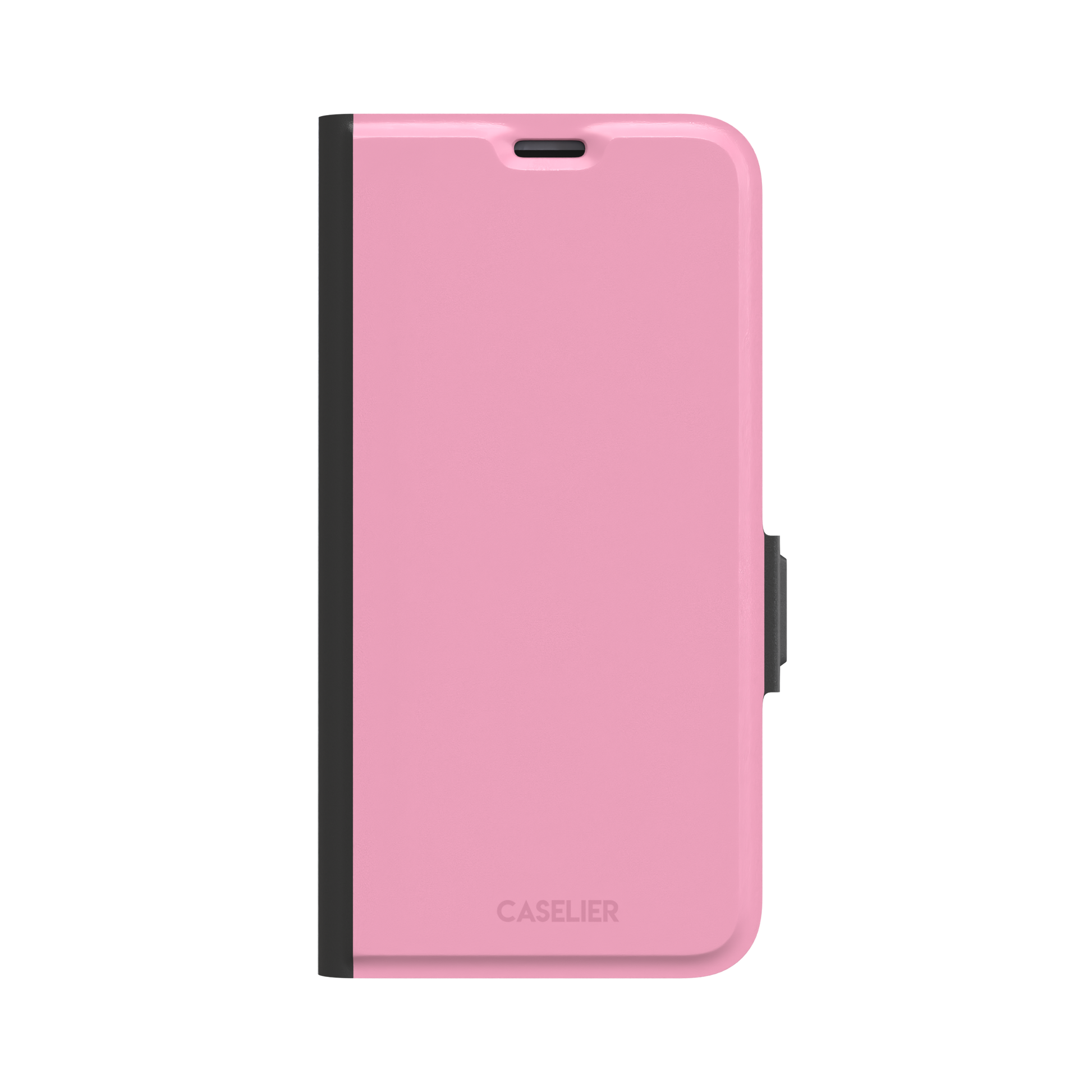 Solid soft pink matte phone case, additional front view, phone case by Caselier — wallet case, front view