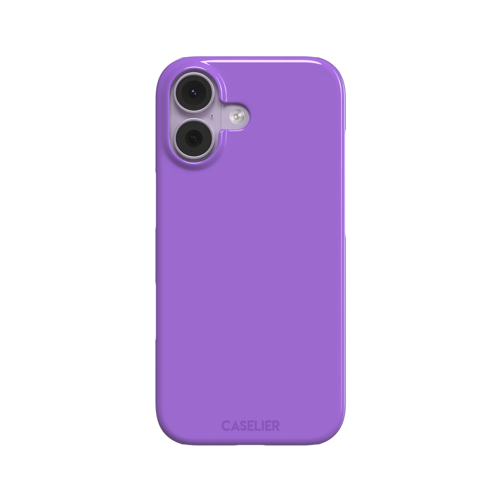 Solid medium violet phone case in a balanced mid-tone purple, phone case by Caselier — snap case, front view