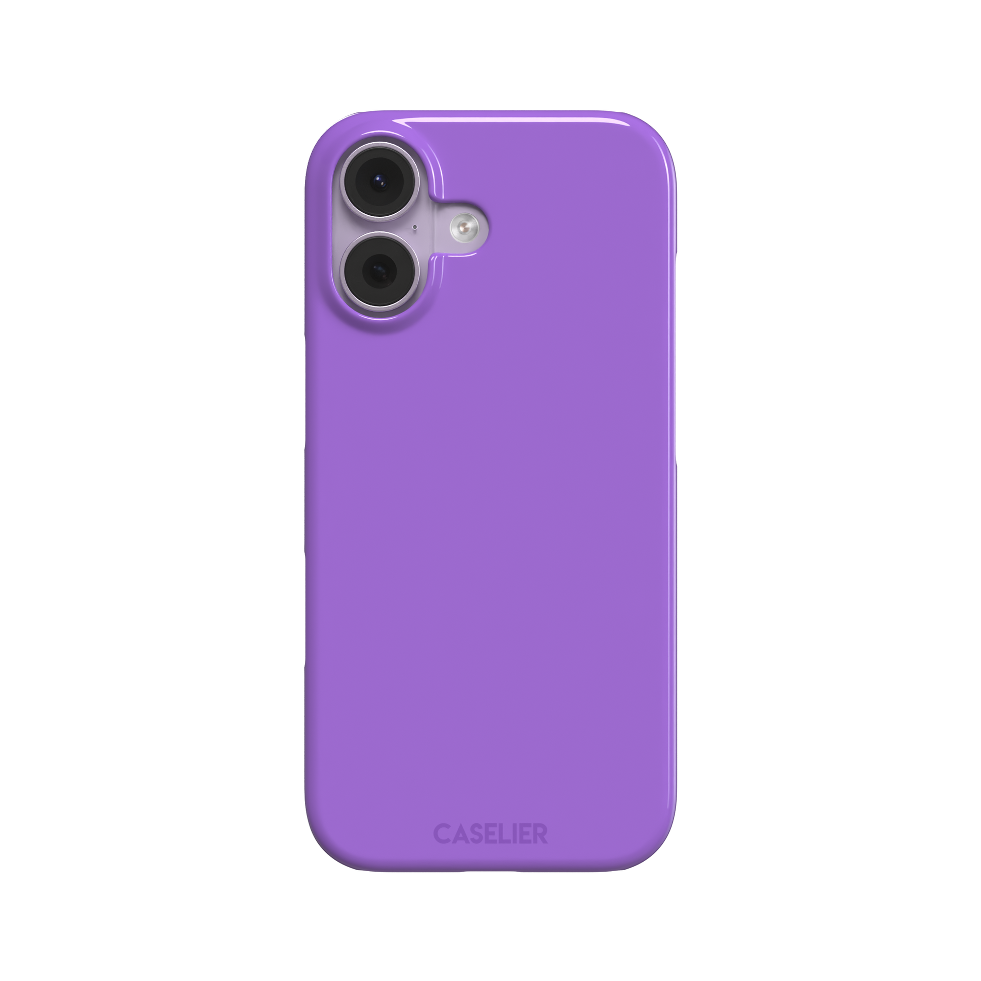 Solid medium violet phone case in a balanced mid-tone purple, phone case by Caselier — snap case, front view