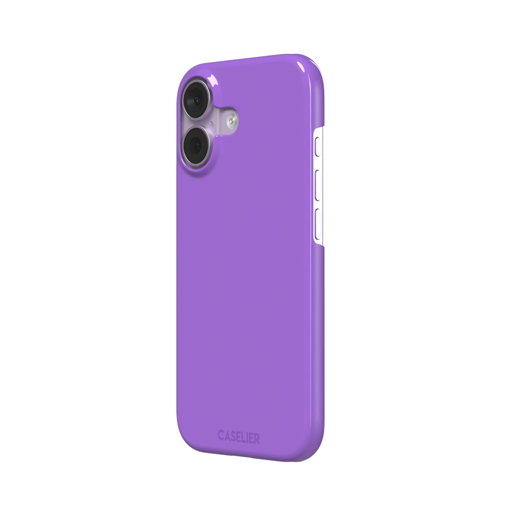 Solid medium violet phone case in a balanced mid-tone purple, phone case by Caselier — snap case, right view