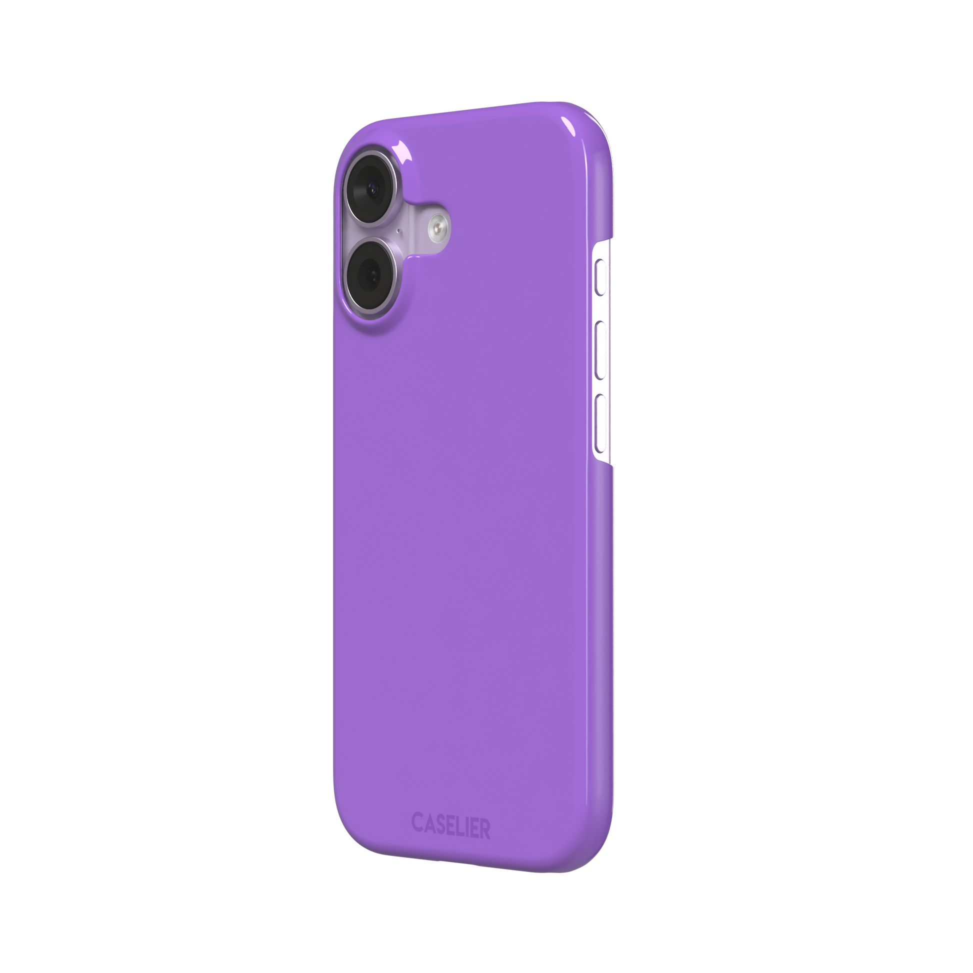 Solid medium violet phone case in a balanced mid-tone purple, phone case by Caselier — snap case, right view