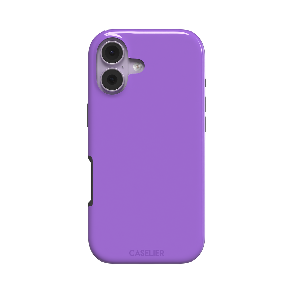 Solid medium violet phone case in a balanced mid-tone purple, phone case by Caselier — tough case, front view