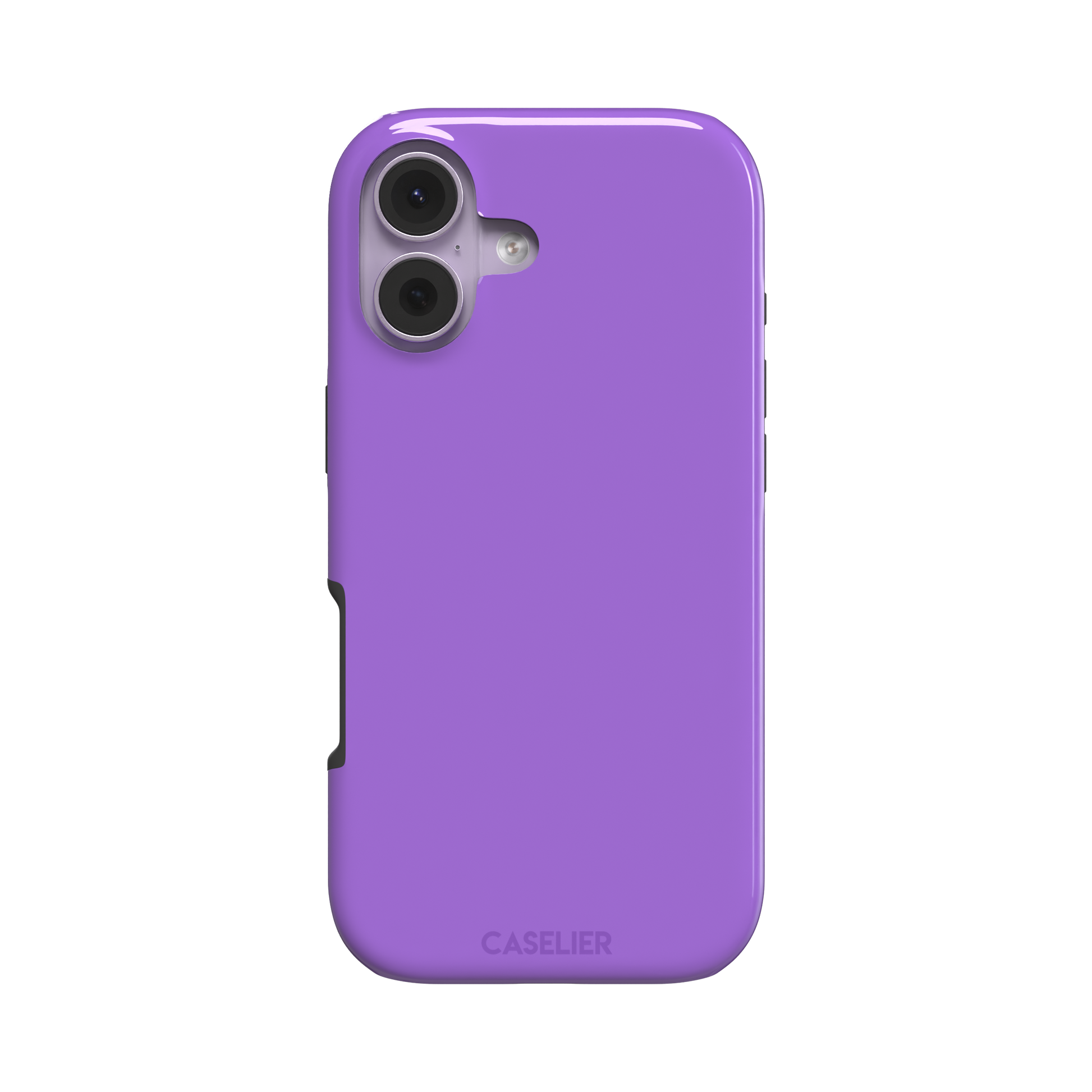 Solid medium violet phone case in a balanced mid-tone purple, phone case by Caselier — tough case, front view