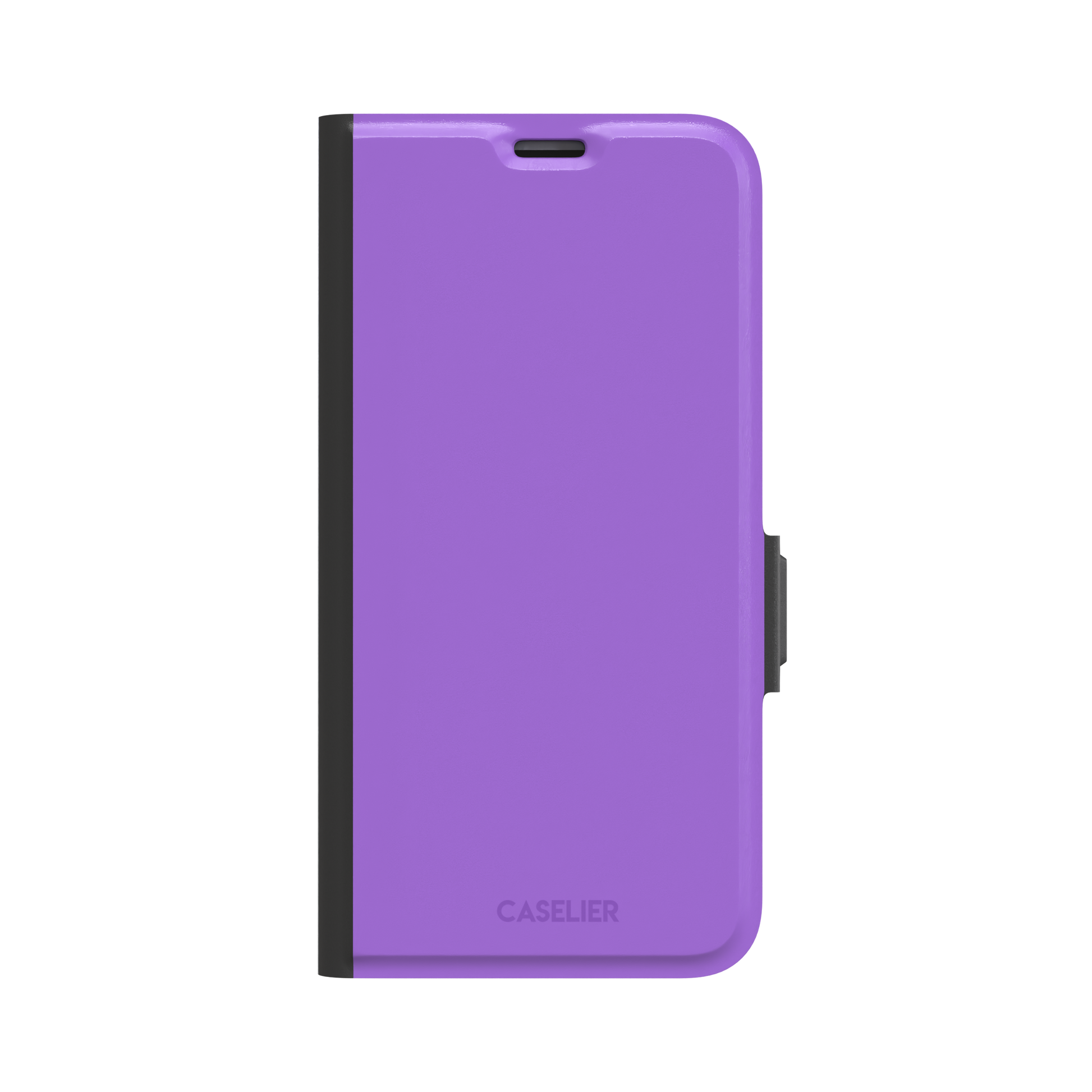 Solid medium violet phone case in a balanced mid-tone purple, phone case by Caselier — wallet case, front view