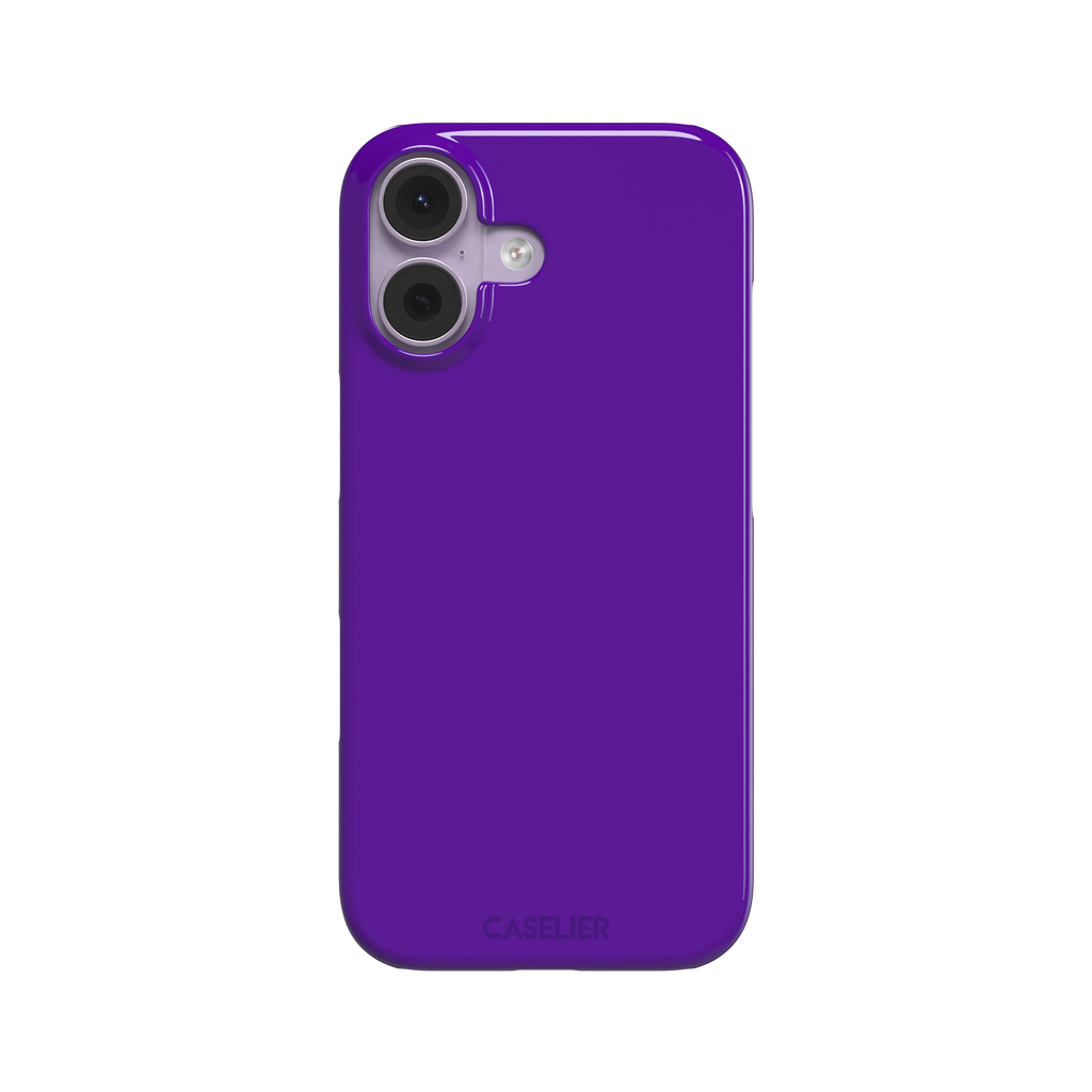Solid electric violet phone case in a bold, cool deep purple tone, phone case by Caselier — snap case, front view