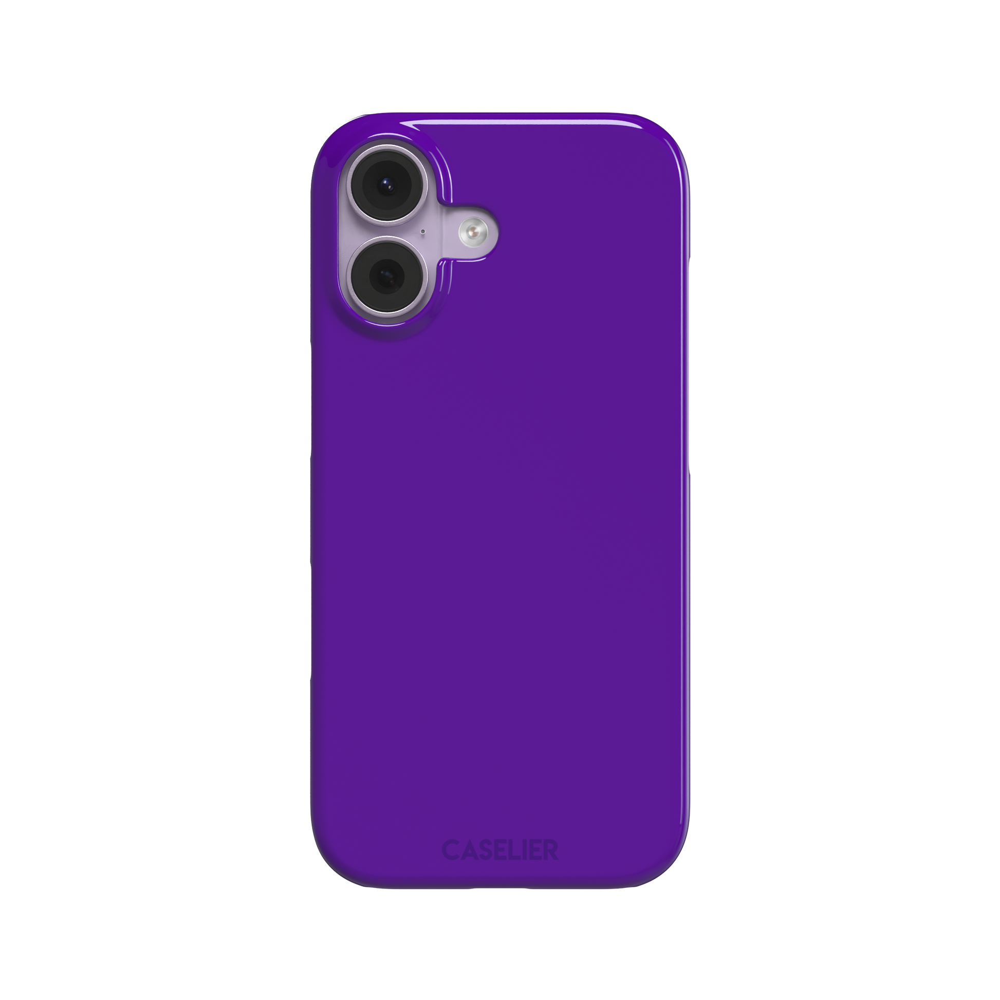 Solid electric violet phone case in a bold, cool deep purple tone, phone case by Caselier — snap case, front view