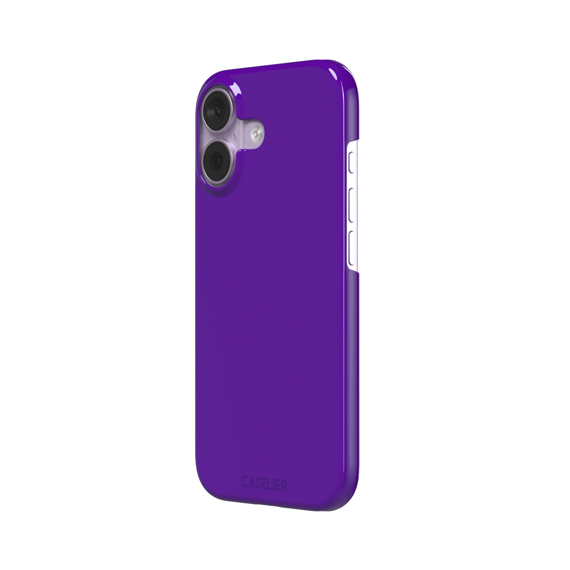 Solid electric violet phone case in a bold, cool deep purple tone, phone case by Caselier — snap case, right view