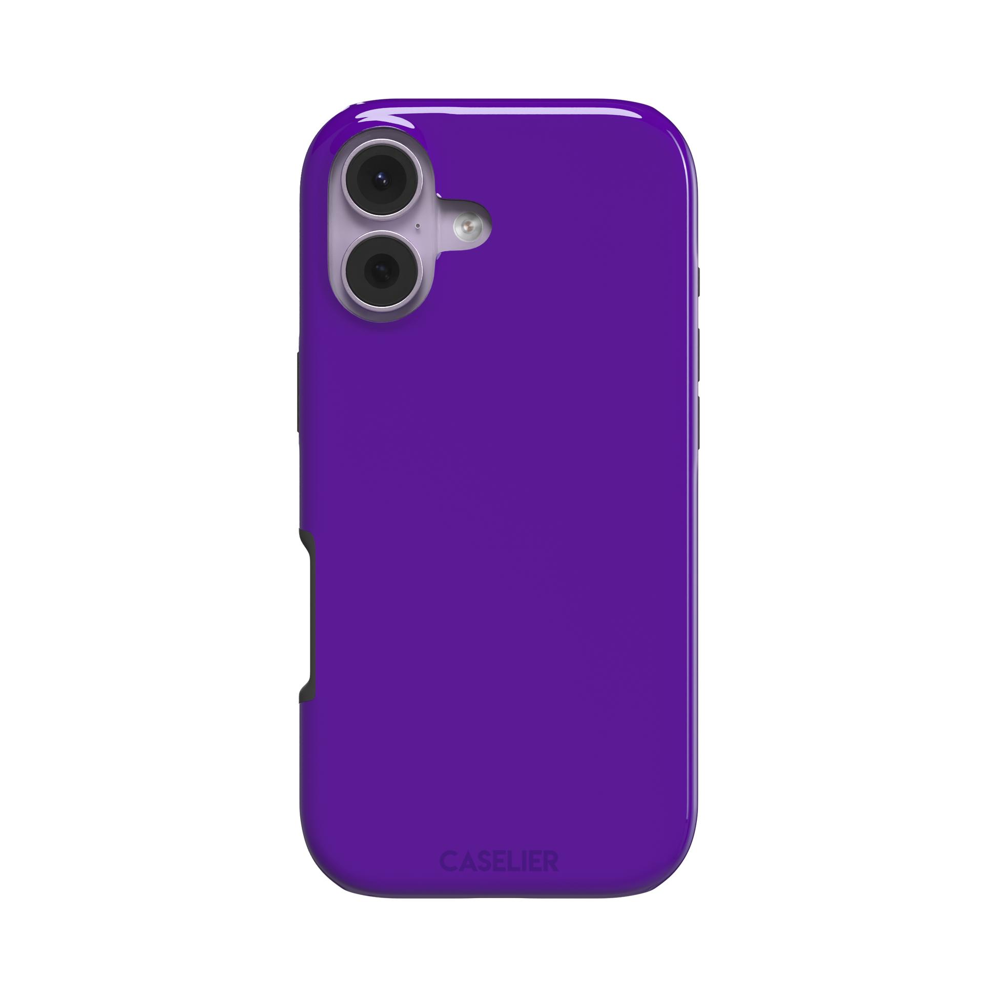 Solid electric violet phone case in a bold, cool deep purple tone, phone case by Caselier — tough case, front view