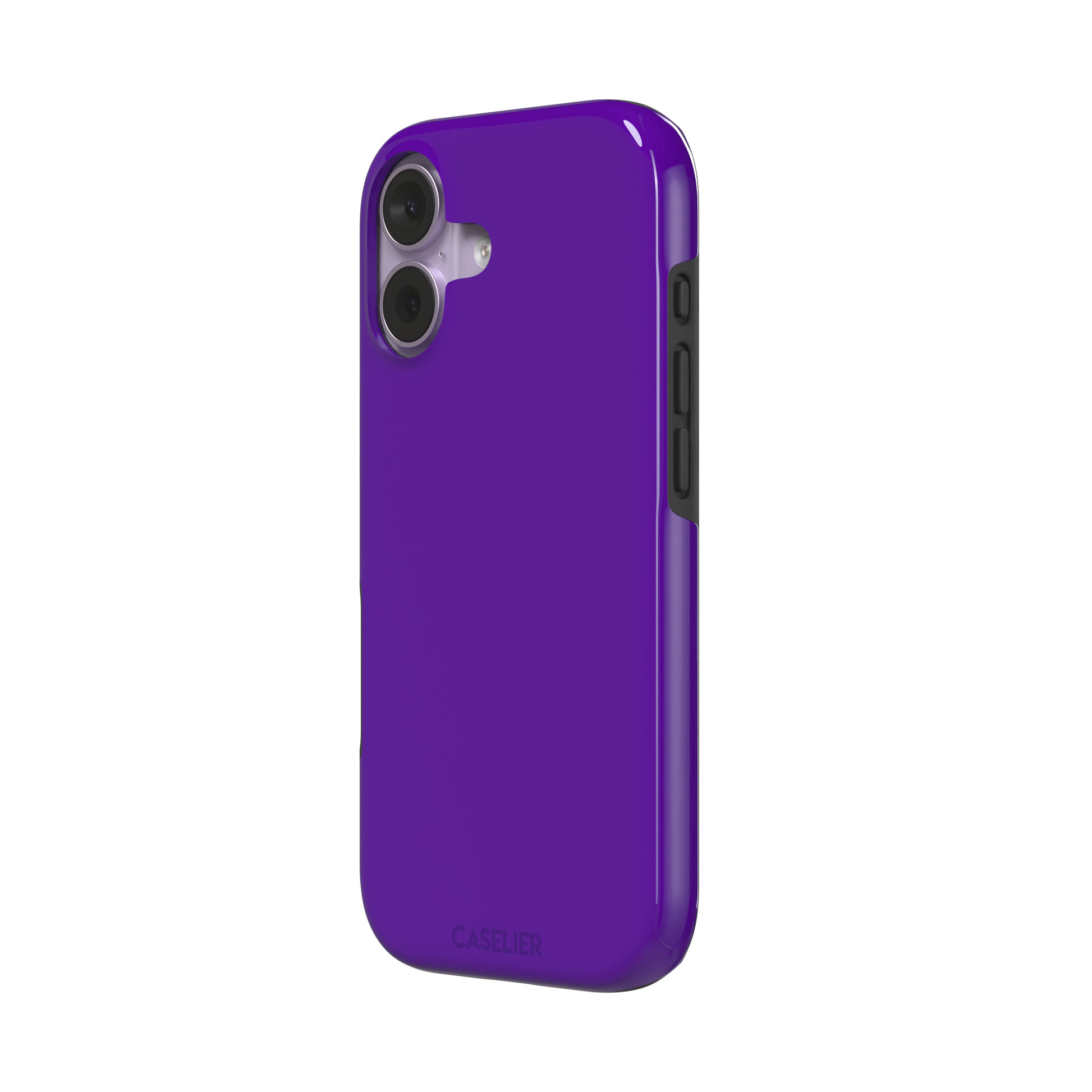 Solid electric violet phone case in a bold, cool deep purple tone, phone case by Caselier — tough case, right view