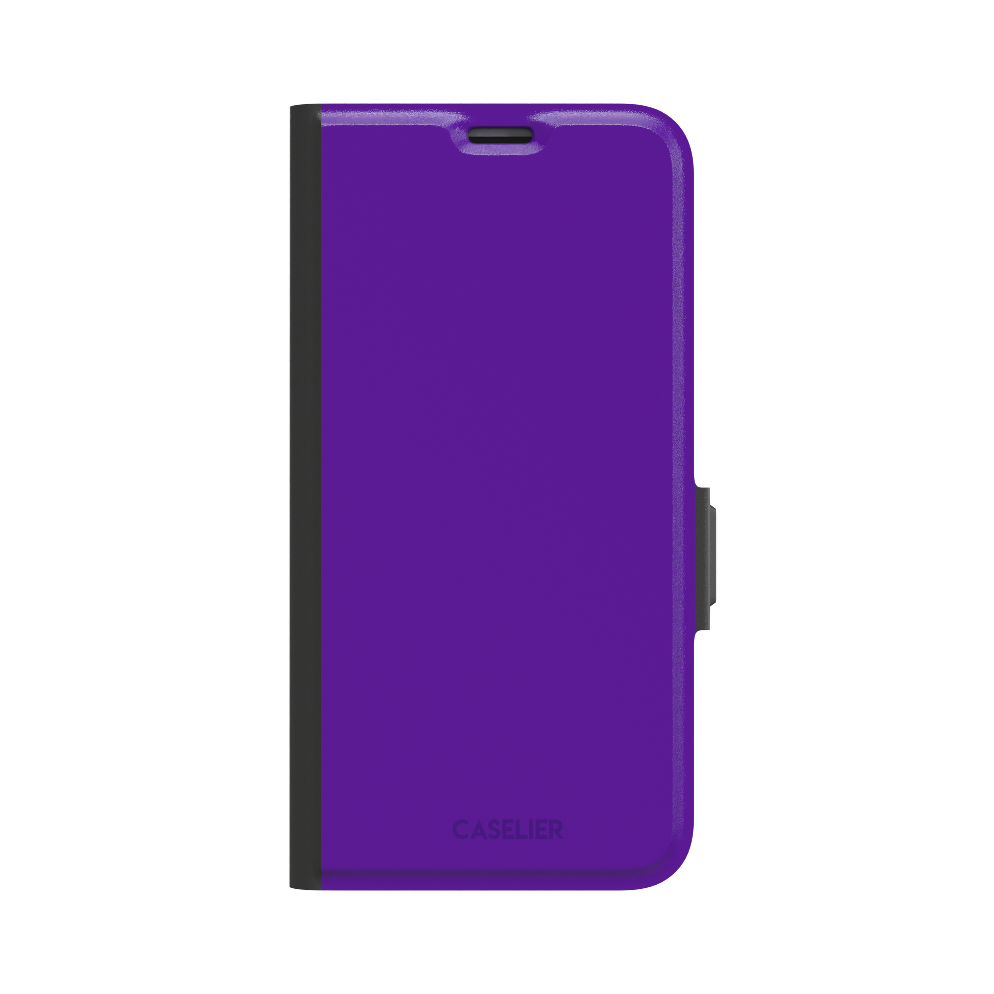 Solid electric violet phone case in a bold, cool deep purple tone, phone case by Caselier — wallet case, front view
