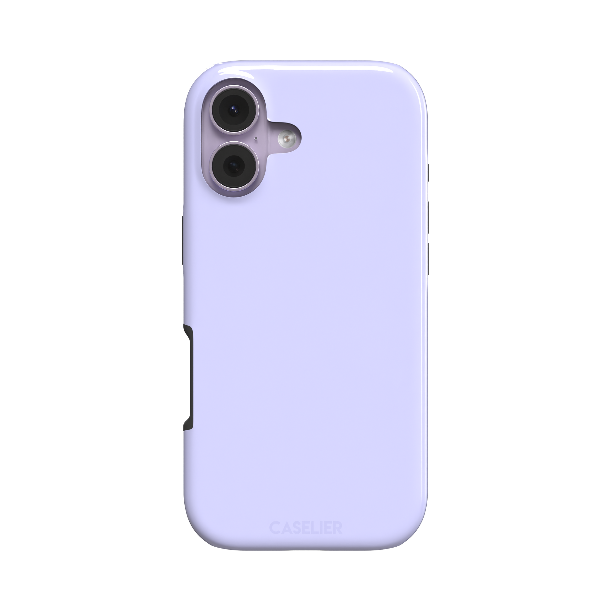 Solid pale lavender phone case in a light, cool periwinkle-lilac tone, phone case by Caselier — tough case, front view
