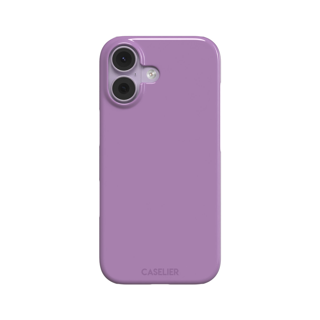 Solid mauve-pink purple phone case in a soft, warm rose-purple tone, phone case by Caselier — snap case, front view