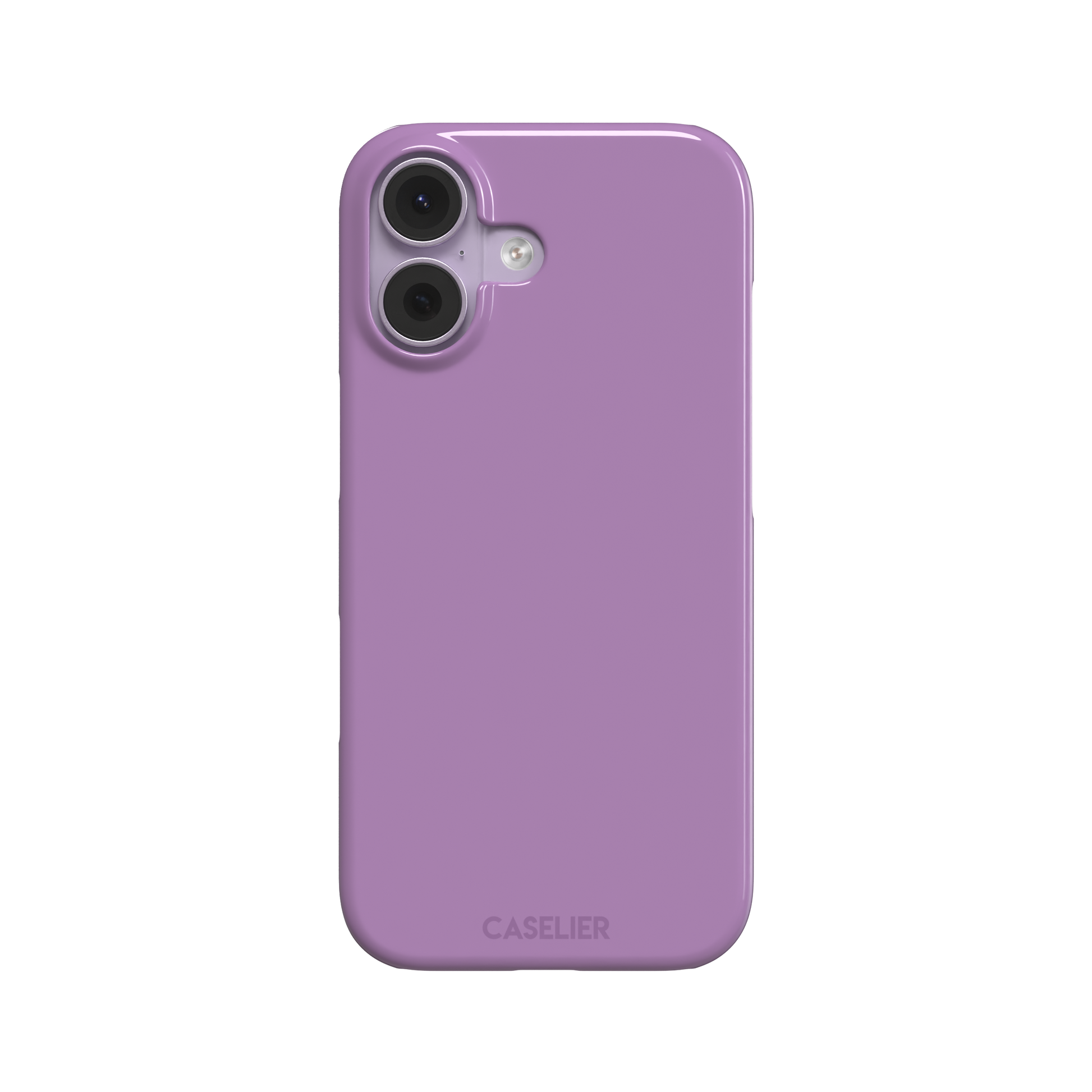 Solid mauve-pink purple phone case in a soft, warm rose-purple tone, phone case by Caselier — snap case, front view
