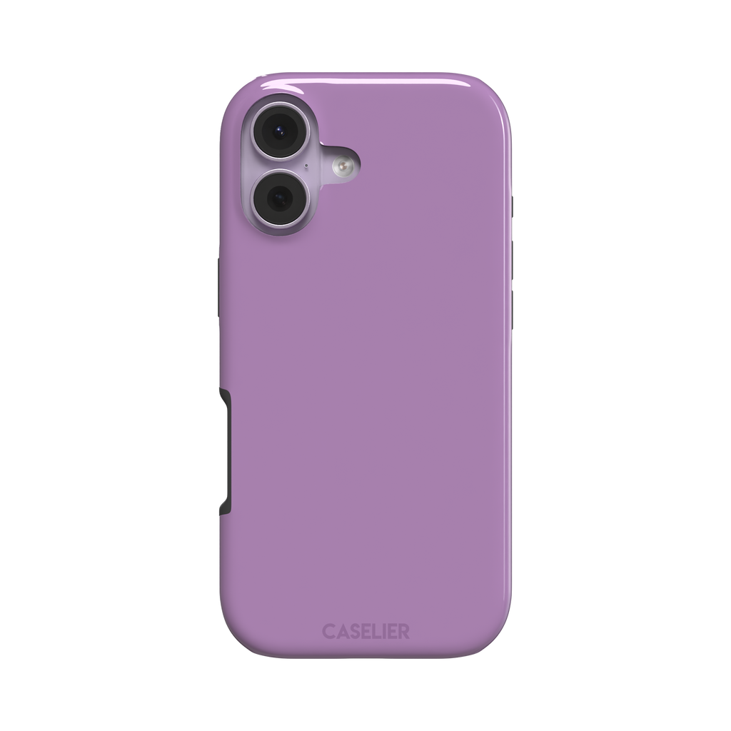 Solid mauve-pink purple phone case in a soft, warm rose-purple tone, phone case by Caselier — tough case, front view