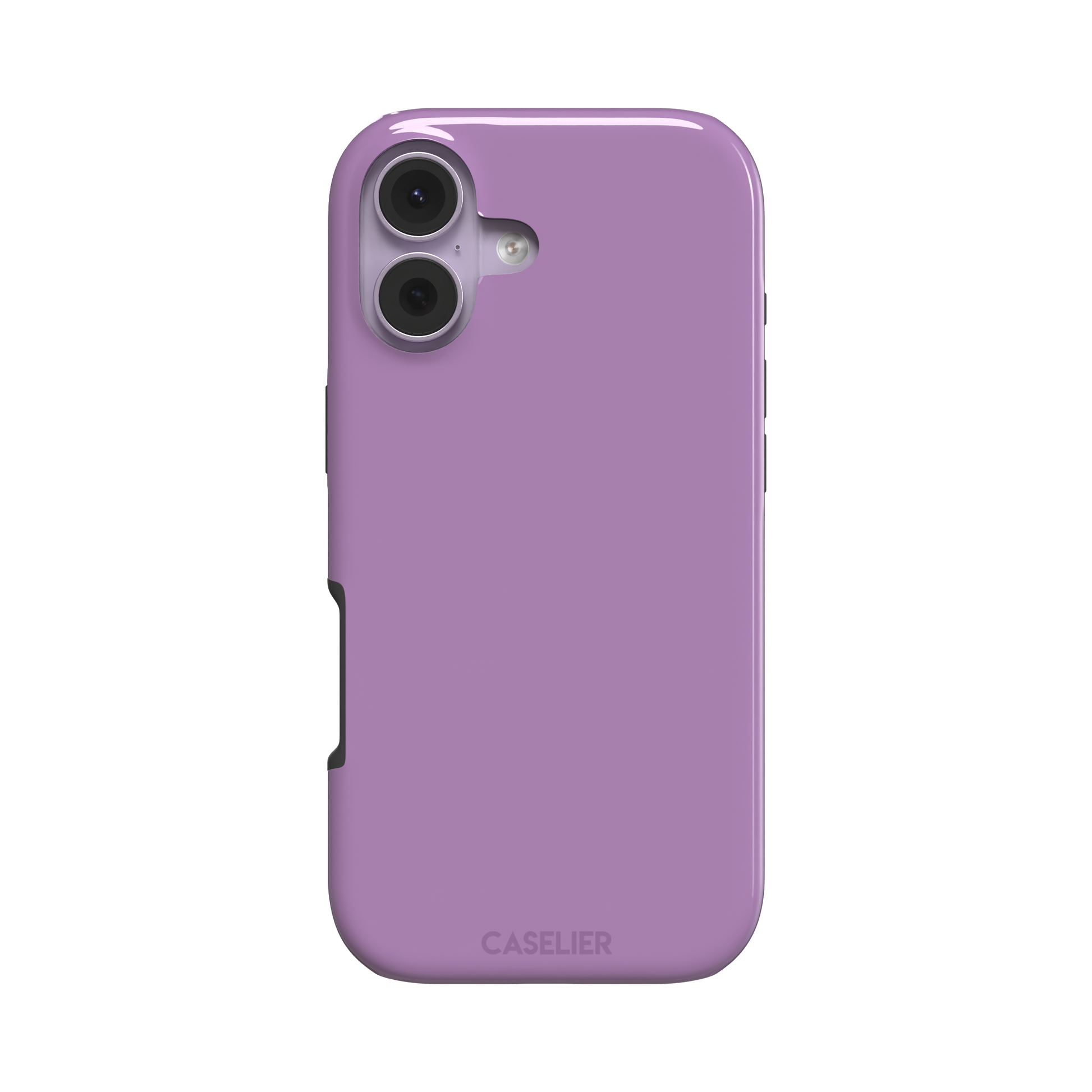 Solid mauve-pink purple phone case in a soft, warm rose-purple tone, phone case by Caselier — tough case, front view