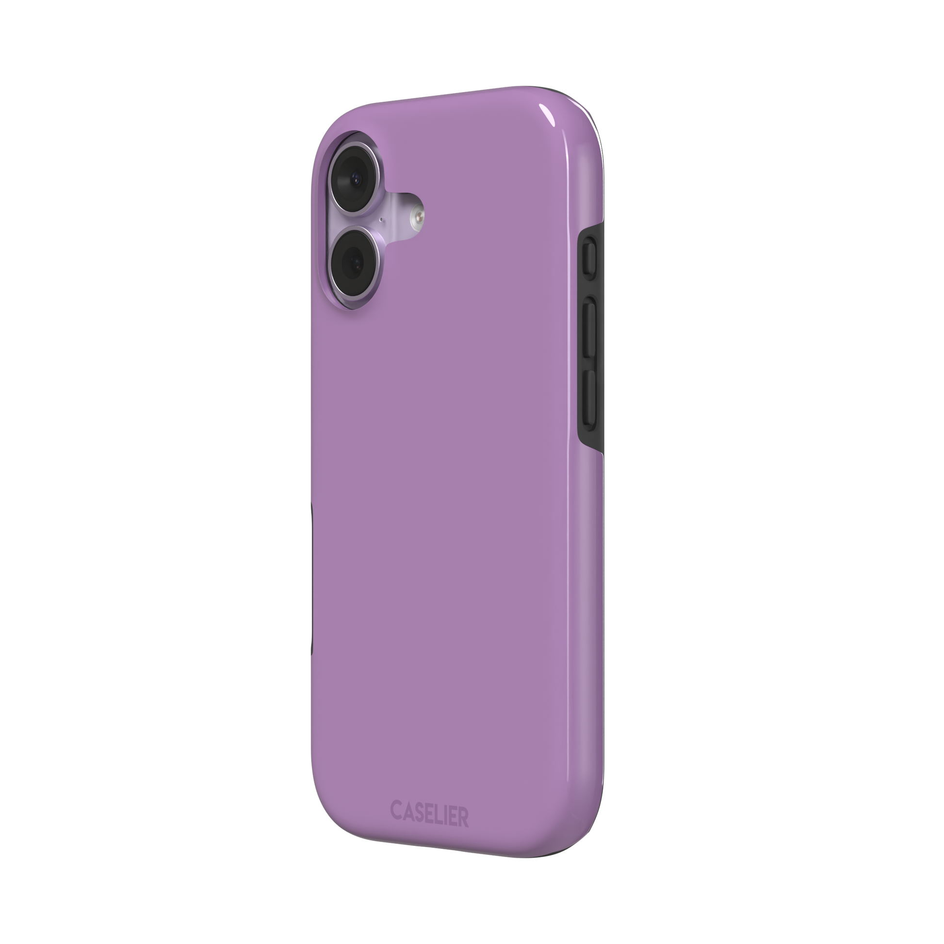 Solid mauve-pink purple phone case in a soft, warm rose-purple tone, phone case by Caselier — tough case, right view